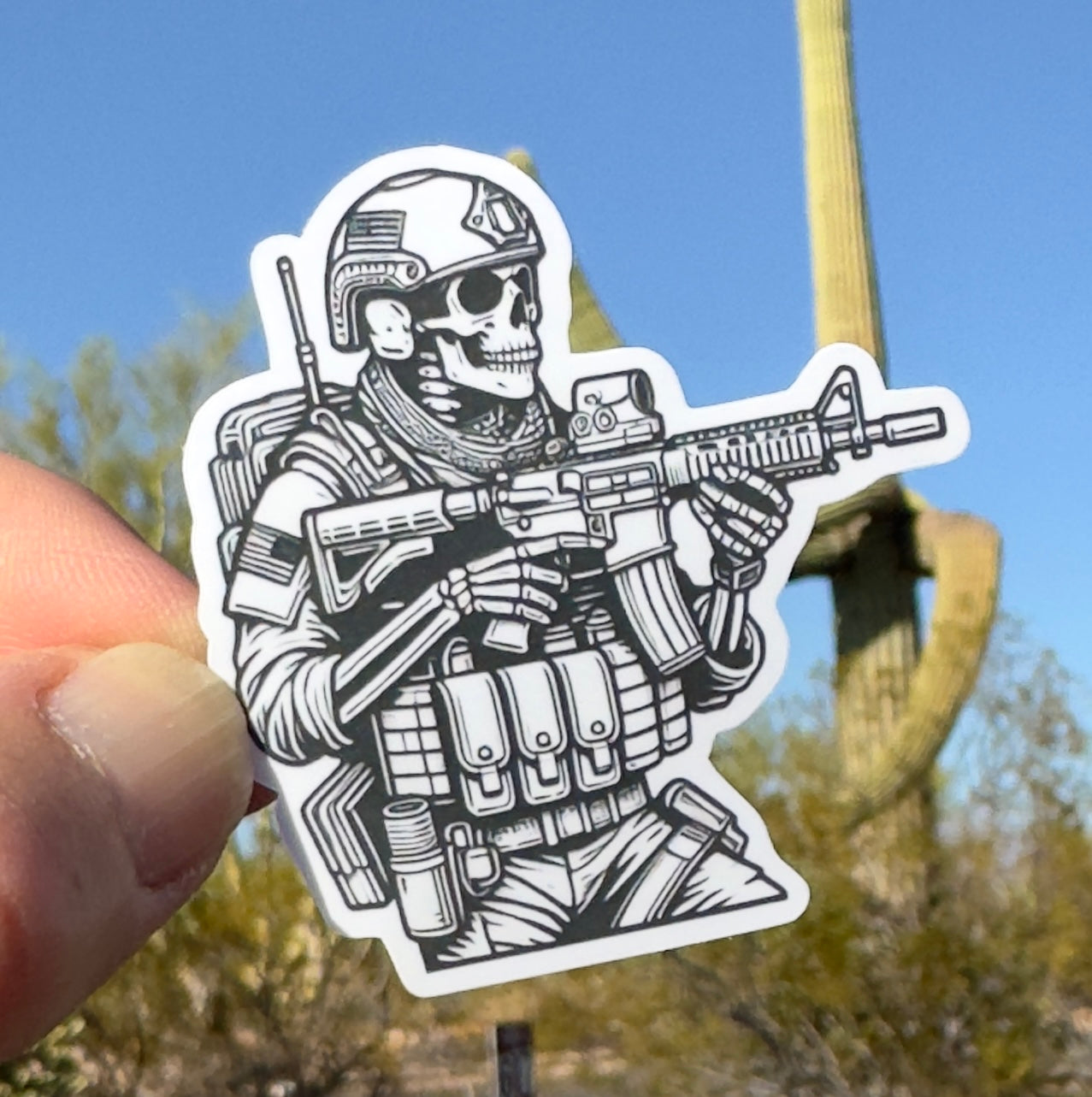 Tactical Skeleton Sticker, Skeleton, tactical, bones, operator, Tactical gear, sticker, decal, gear, rifle, military, police, shoot,shooting