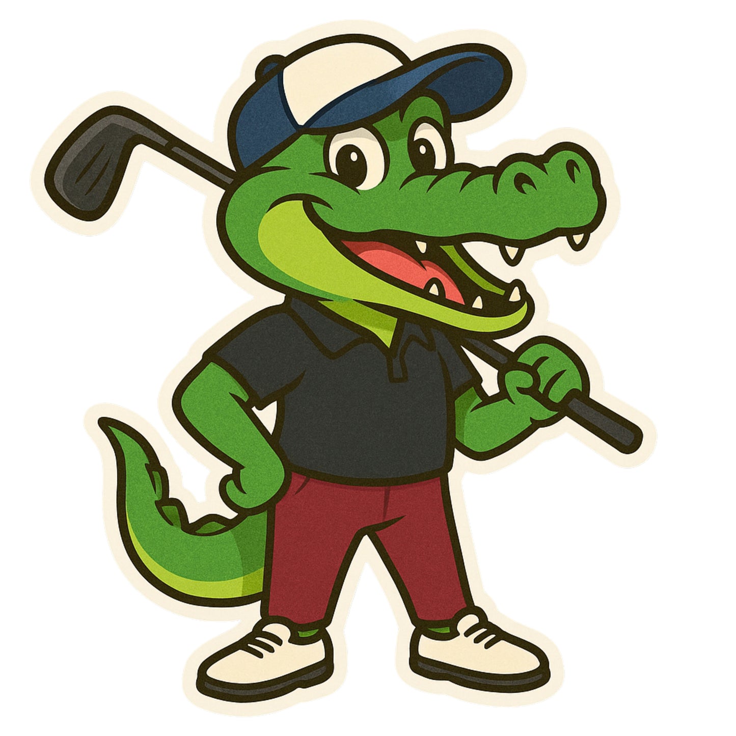 Alligator Golfing Sticker, Golfer, Golfing, Golf Club, Golf Sticker, putting, Alligator, Golf Course, sticker, Golf Cart, Golf Lover,Fairway