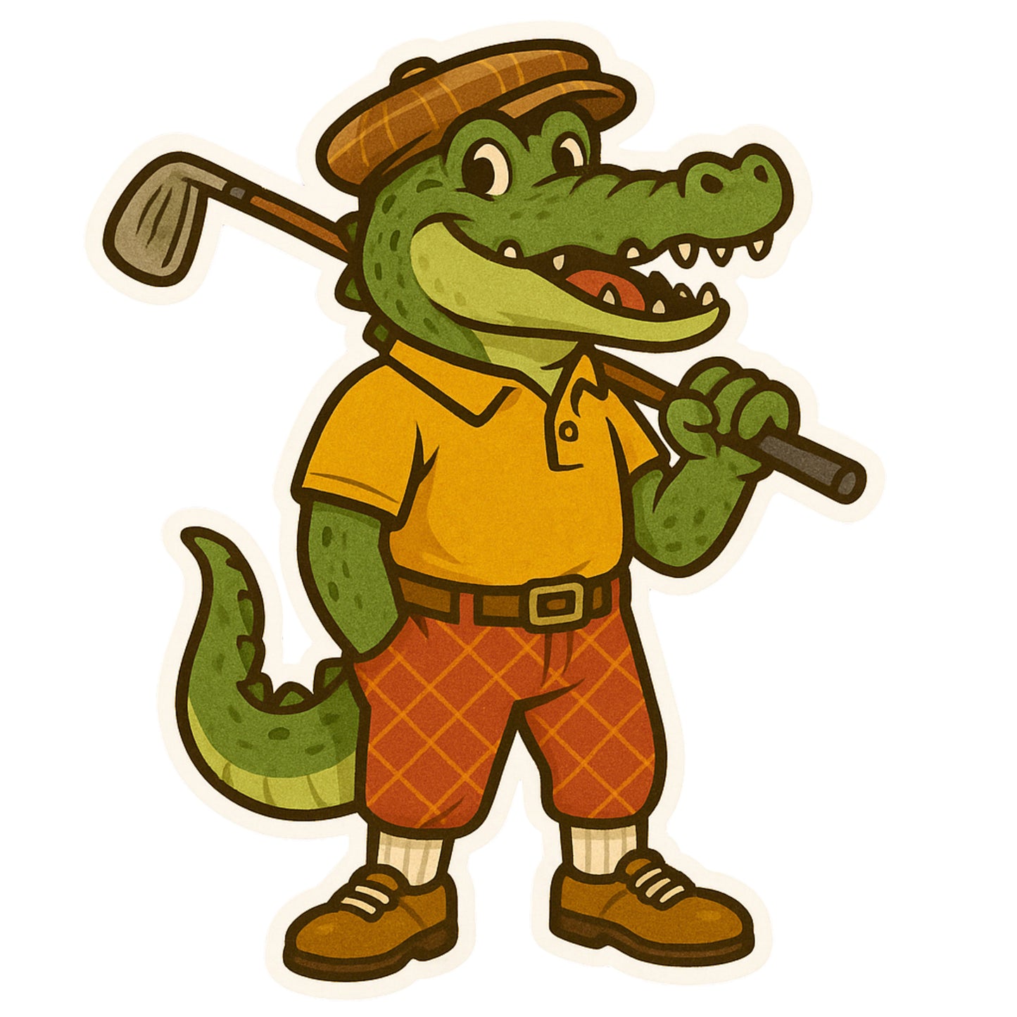 Alligator Golfing Sticker, Golfer, Golfing, Golf Club, Golf Sticker, putting, Alligator, Golf Course, sticker, Golf Cart, Golf Lover,Fairway