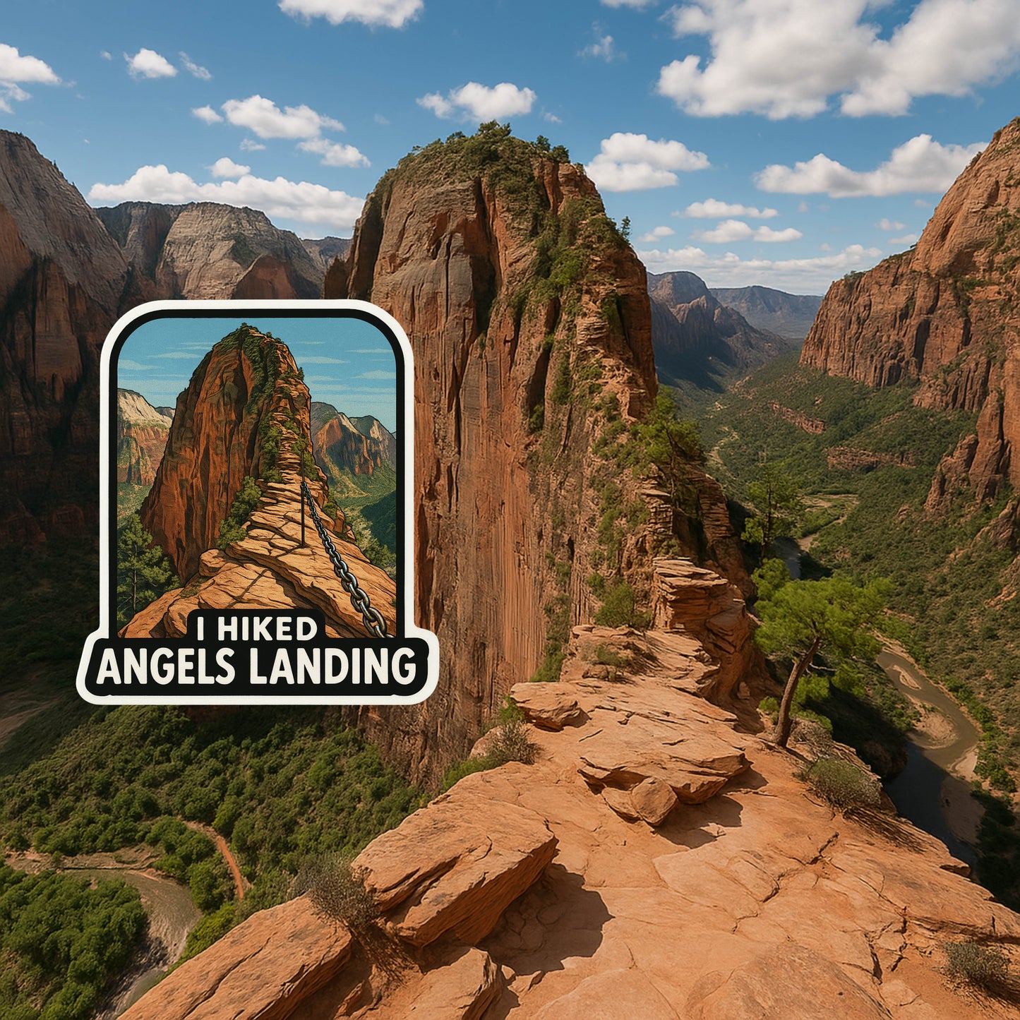 I hiked Angels Landing Sticker, Angels Landing, Travel, Zion National Park, Utah, adventure, Sticker, vacation, hike, hiking, Zion,Hiker,NPS
