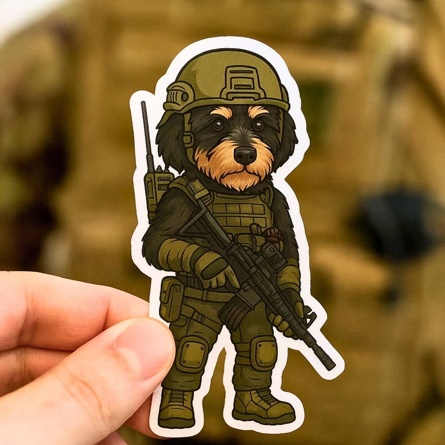 Tactical Bernedoodle Sticker, Bernedoodle, tactical, operator, Tactical gear, sticker, 2a, military, shoot, gear,Dog, service dog, dog dad
