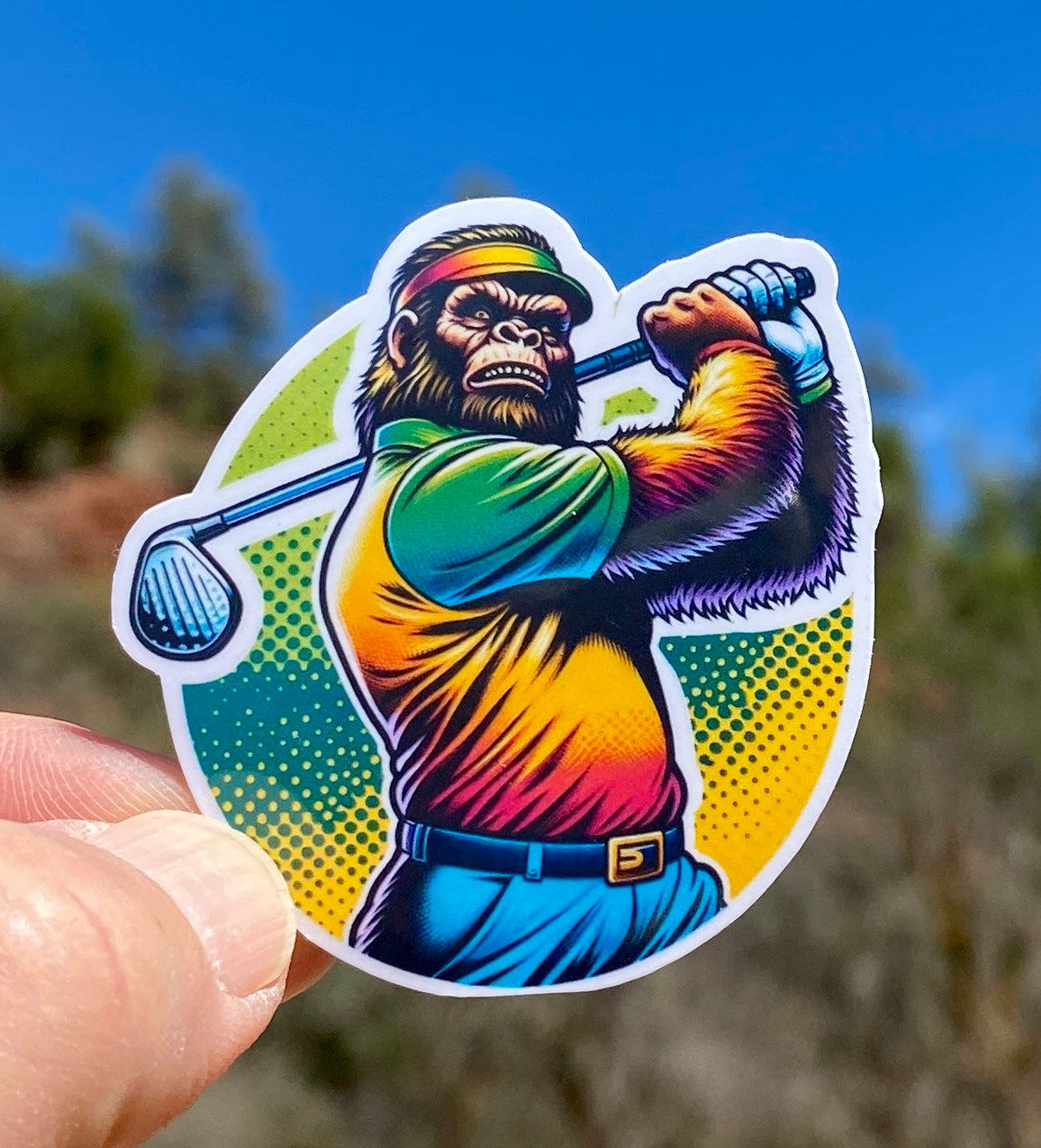 Bigfoot Golfing Sticker, Golfer, Golfing, Golf Club, Golf Sticker, putting, Bigfoot, Golf Course, sticker, Golf Cart, golf ball,tee time,tee