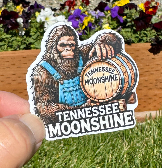 Bigfoot Tennessee Moonshine Sticker, Bigfoot, Moonshine, Sticker, Decal, moonshiner, Sasquatch, Shine, Distillery,alcohol,drinking,Tennessee