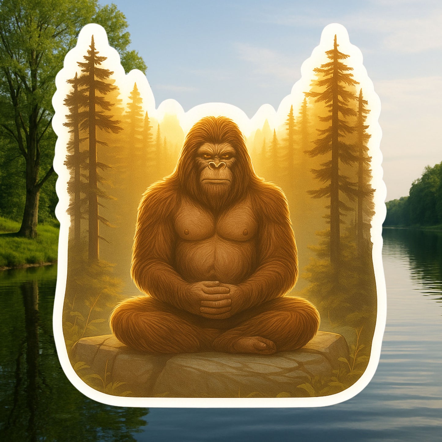 Bigfoot doing Yoga Sticker, Bigfoot, Yoga, Bigfoot Yoga, Sticker, Decal, Namaste, Bigfoot Sticker,Zen, Sasquatch, Chakra, Meditation, Yogi