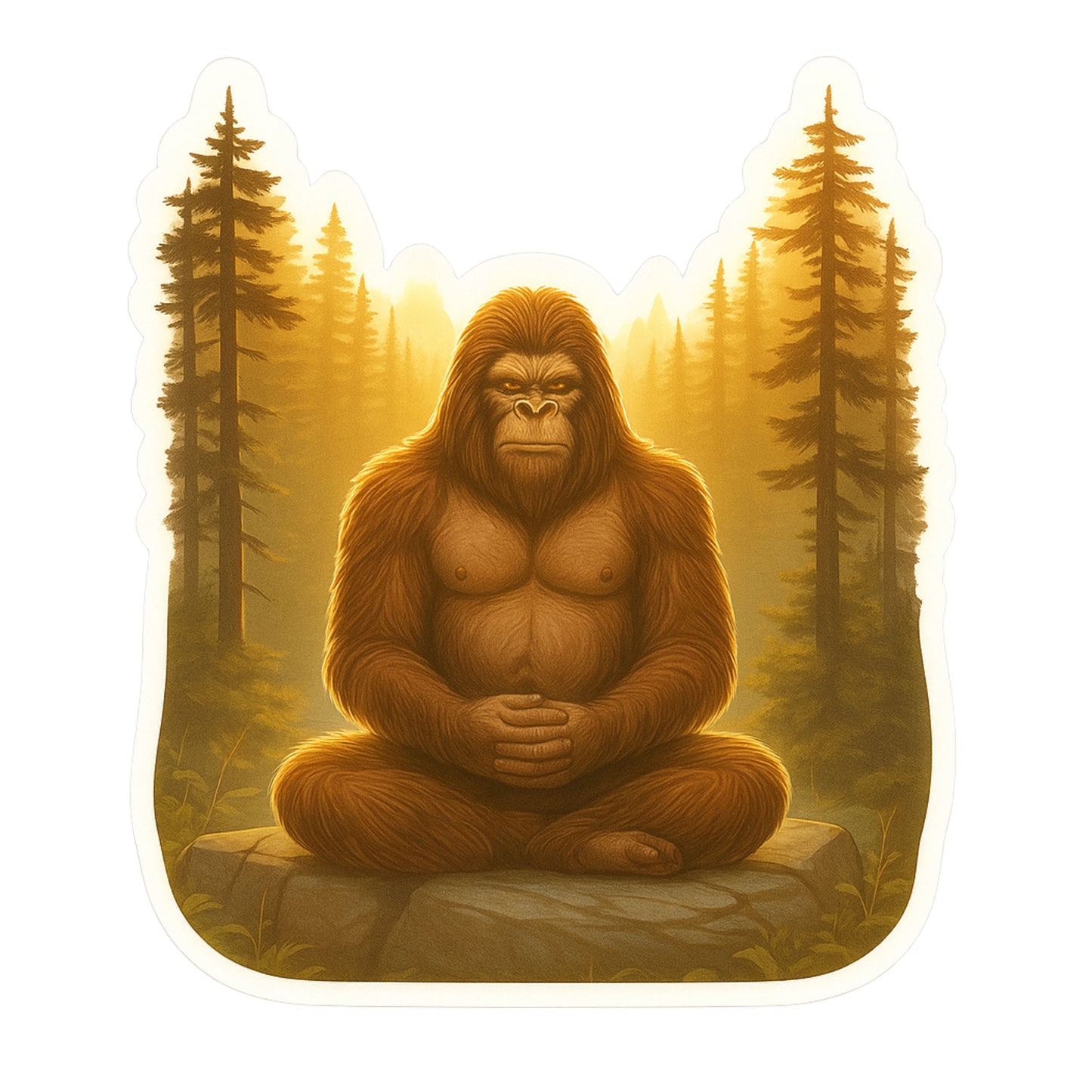 Bigfoot doing Yoga Sticker, Bigfoot, Yoga, Bigfoot Yoga, Sticker, Decal, Namaste, Bigfoot Sticker,Zen, Sasquatch, Chakra, Meditation, Yogi