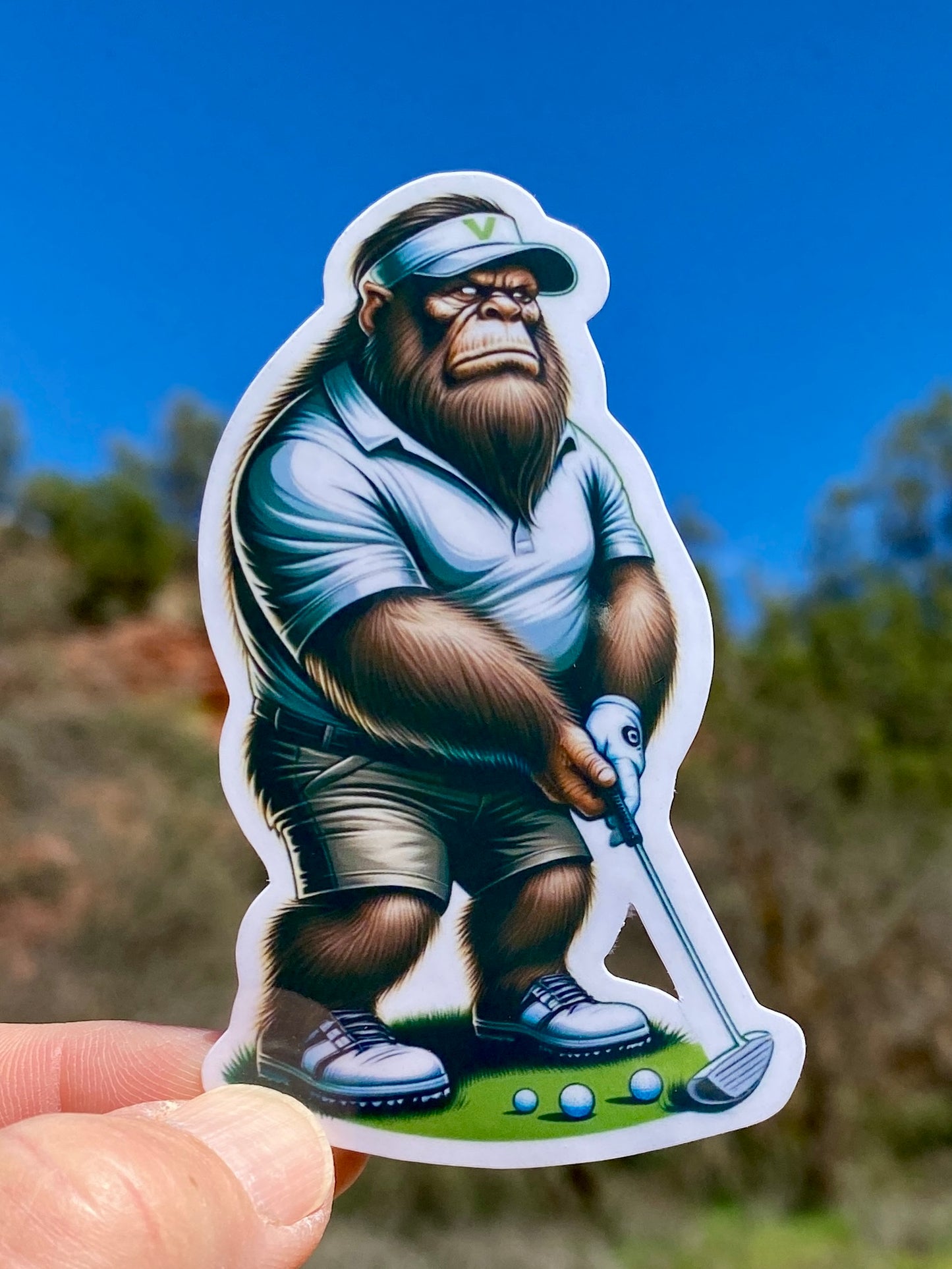 Bigfoot Golfing Sticker, Golfer, Golfing, Golf Club, Golf Sticker, putting, Bigfoot, Golf Course, sticker, Golf Cart, Sports Sticker,Fairway