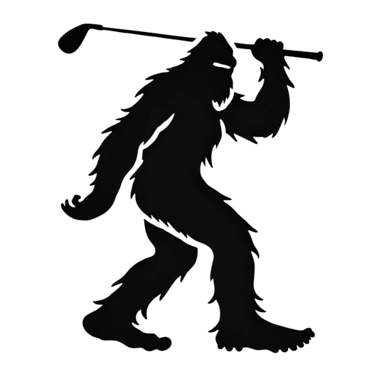 Bigfoot Golfer Vinyl Decal, Sticker, golfer, Bigfoot, Sasquatch, golf,Jeep Decal, Bigfoot Silhouette, Vinyl Decal,Bigfoot Fan,laptop sticker