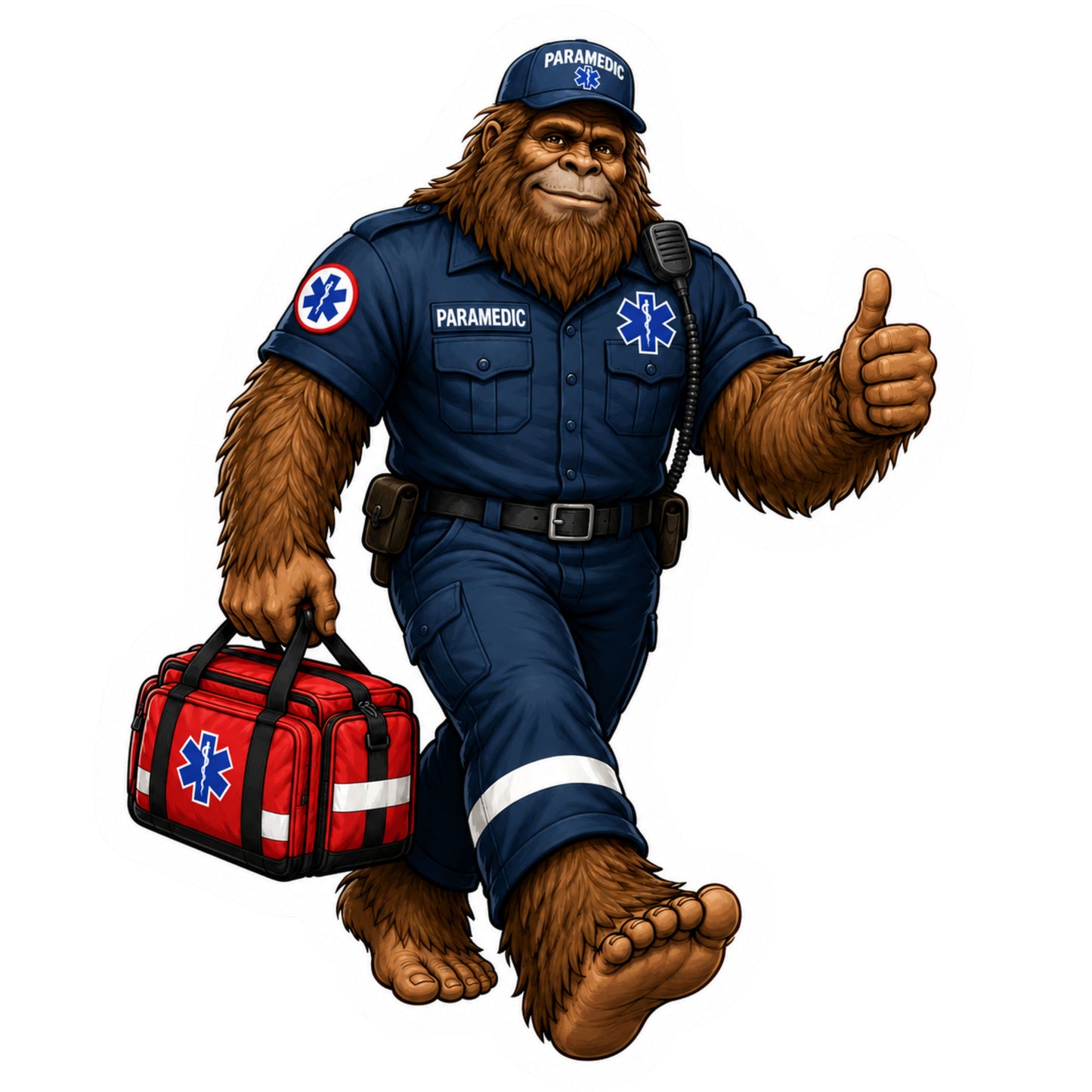 Bigfoot Paramedic Sticker, paramedic, EMT, EMS, emergency services, first responder, Bigfoot medic, ambulance, sticker, Bigfoot, healthcare, Emergency