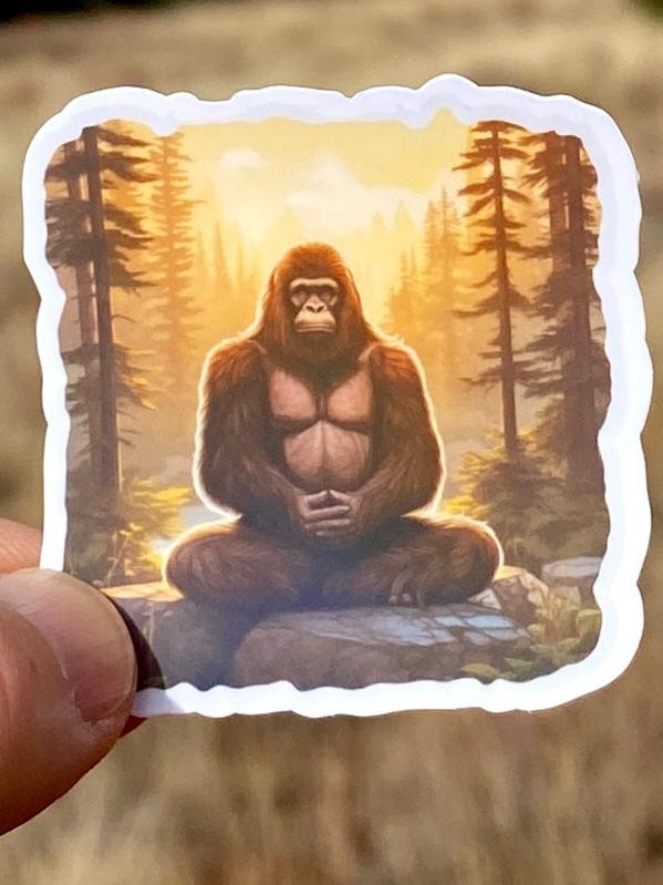 Bigfoot doing Yoga Sticker, Bigfoot, Yoga, Bigfoot Yoga, Sticker, Decal, Namaste, Bigfoot Sticker,Zen, Sasquatch, Chakra, Meditation, Yogi