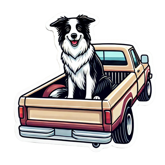 Border Collie in back of pickup truck sticker, Border Collie Sticker, Dog Lover, Dog Mom, Gift for dog lover, Border Collie Mom, Herding dog