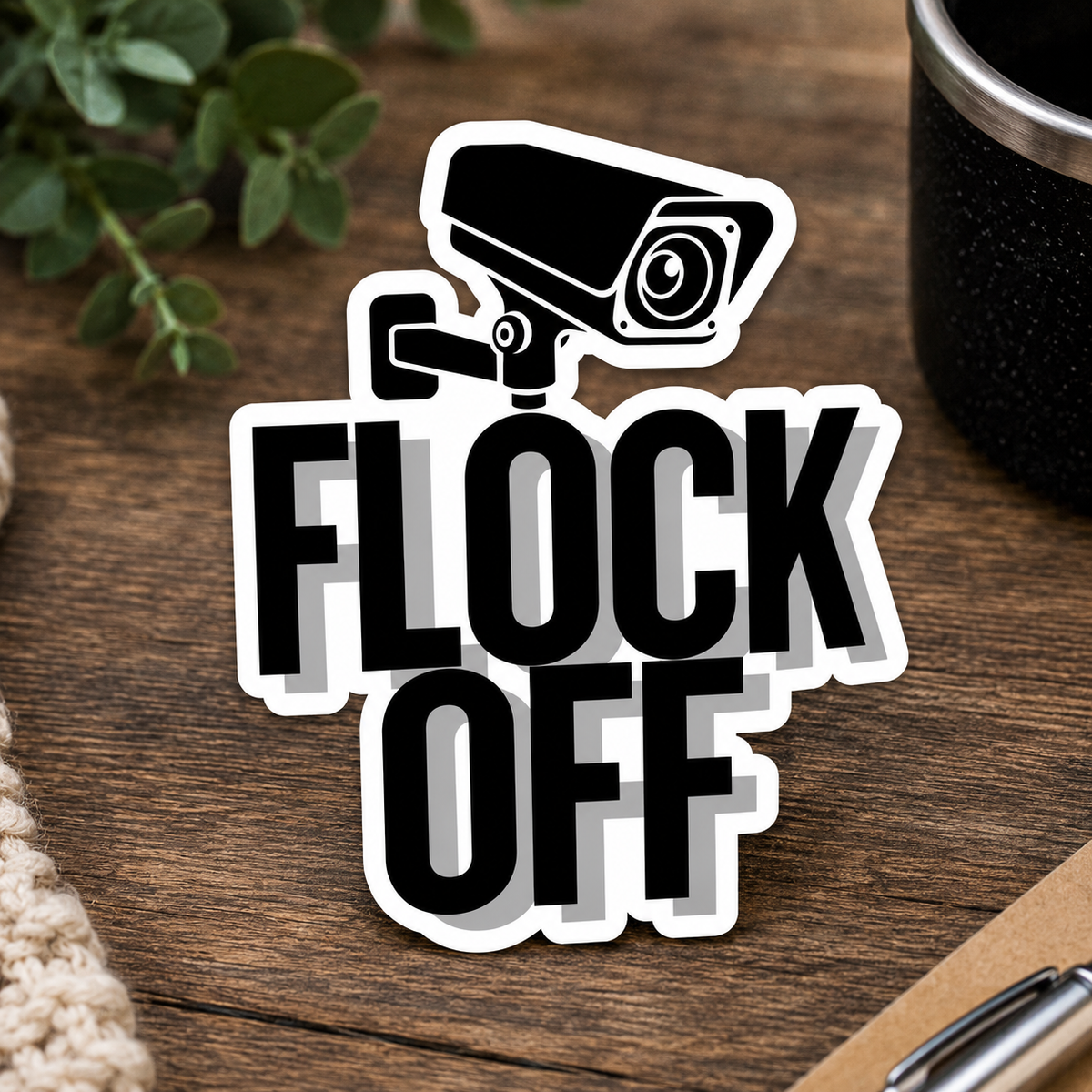 Flock Off Camera Sticker, Anti-Flock Sticker, Decal