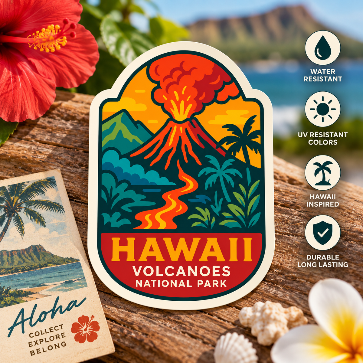 Hawaii Volcanoes National Park Sticker | Hawaii Travel Souvenir | Adventure Sticker | National Park Gift