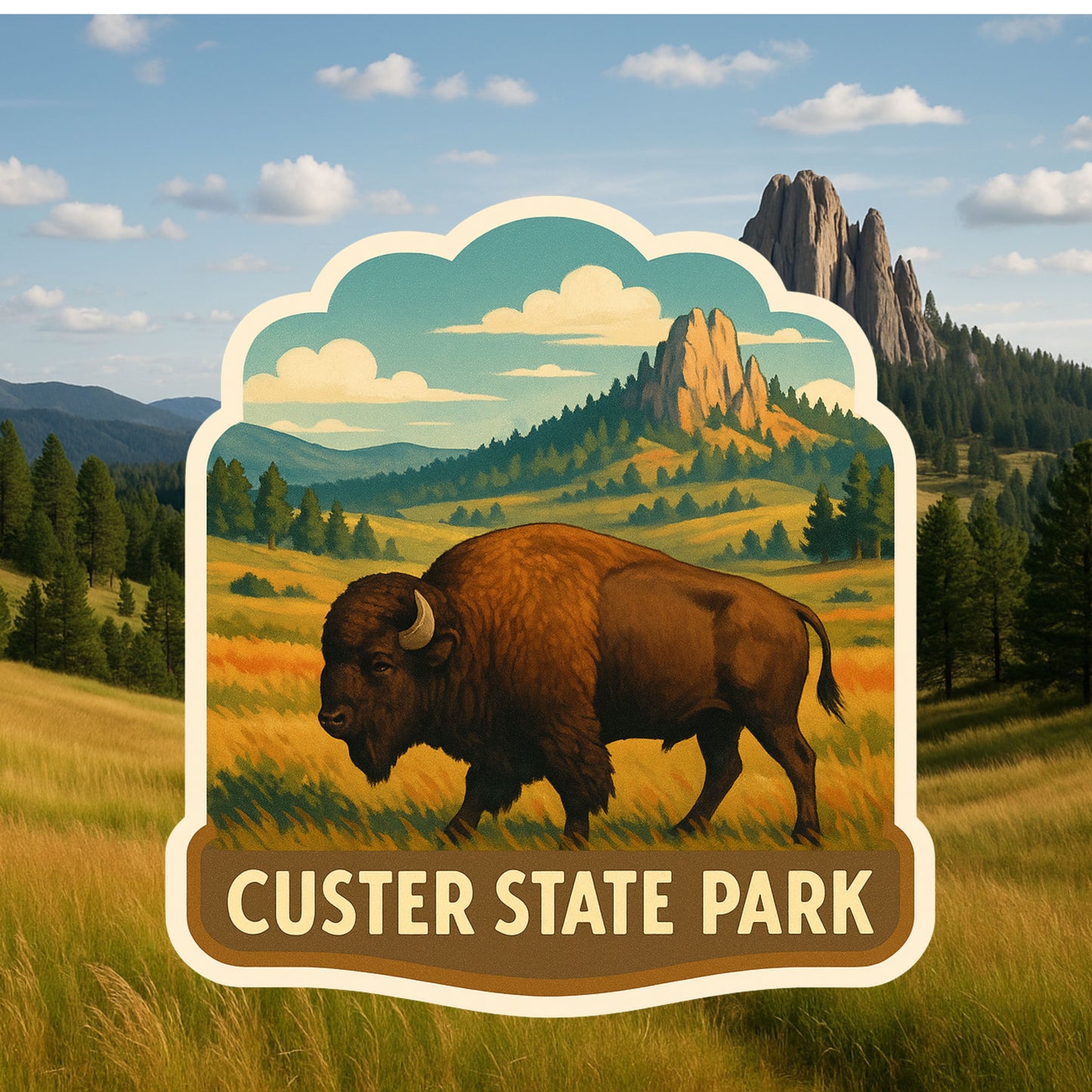 Custer State Park Bison Sticker, Bison, Travel, nature, Custer, State Parks Sticker, Sticker, Decal, vacation, hiking,Buffalo,American Bison