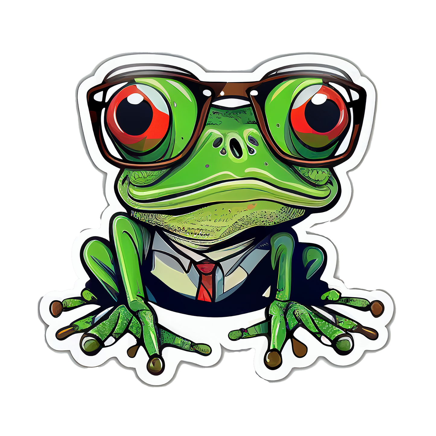 New School Frog Sticker, Frog Lover, Frog Sticker, Frog Fan, New School Style, Green Frog, Sticker, Decal, AI generated Frog, Amphibians