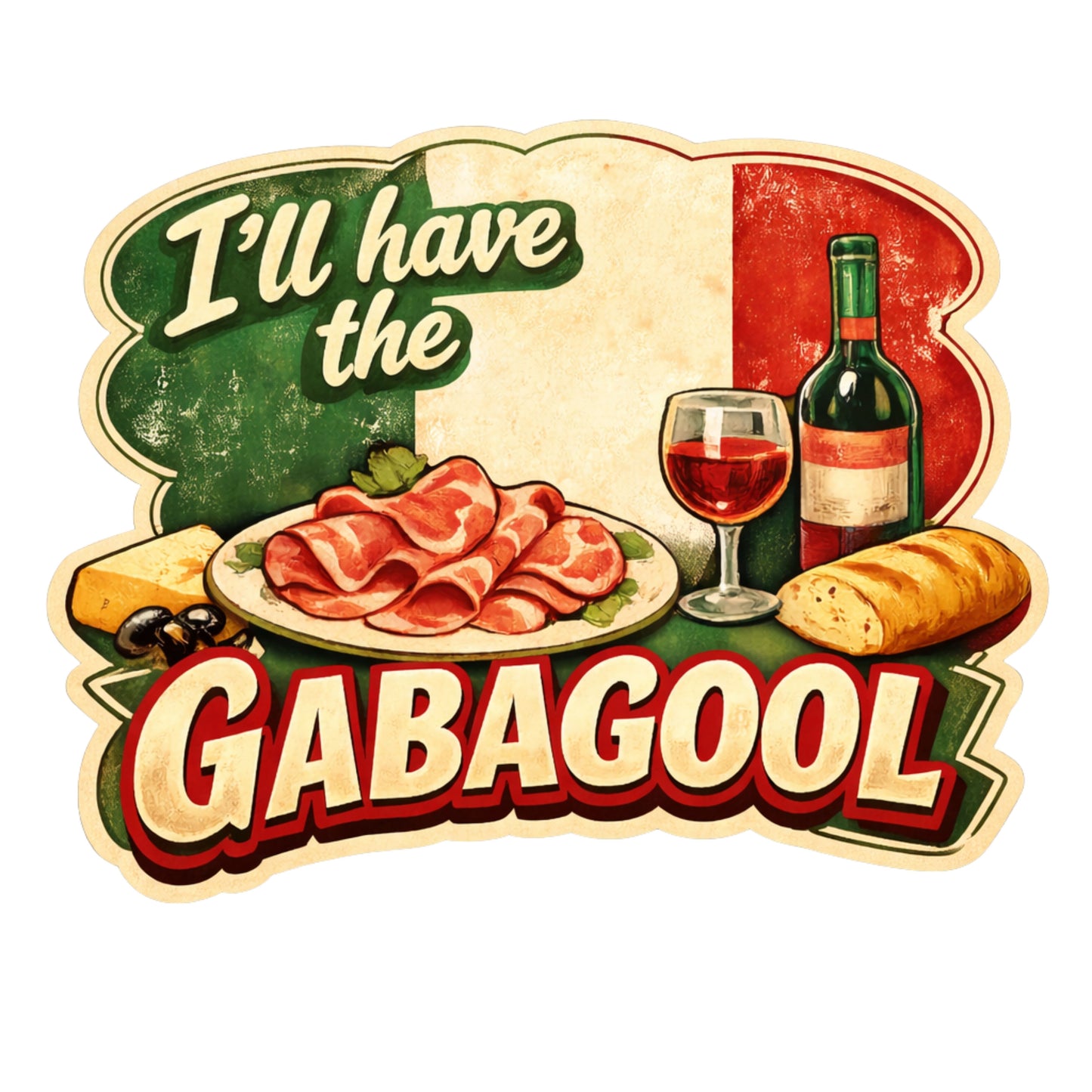 I’ll Have the Gabagool Sticker Collection, Italian Deli and Mafia show inspired stickers