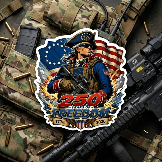 1776 Tactical Patriot Sticker – America's 250th Anniversary Sticker – 250 Years of Freedom – Patriotic Die Cut Sticker