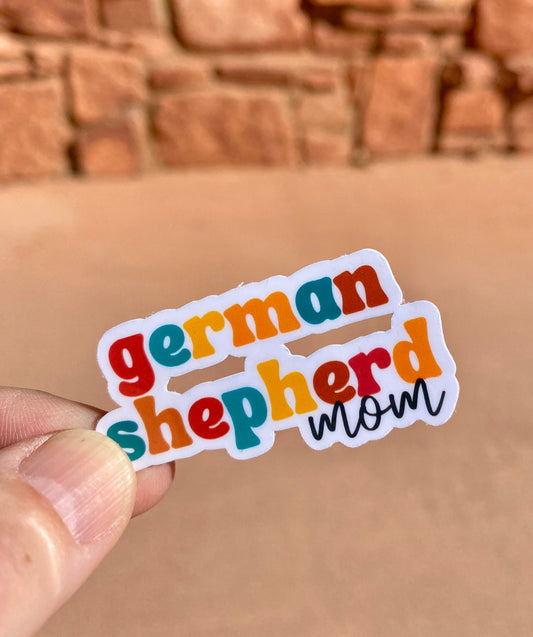 German Shepherd Mom Colorful sticker, German Shepherd Mom, Dog Mom, Dog Lover, decals, gifts for dog owner, Dog, Gift for her, dogs, sticker