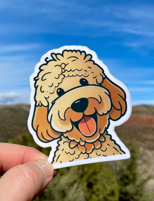 Happy Golden Doodle Sticker, Golden Doodle, Dog Mom, Doodle, Sticker, Decal, gift, Dog Sticker, Happy, Puppy, Golden, Smile, Pup, Cute Dog