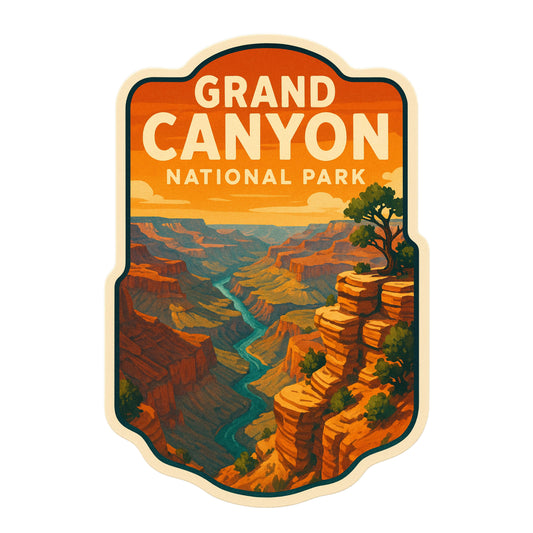 Grand Canyon National Park Sticker, Arizona, canyon, Landscape, National Park sticker, Hiking, Camping, Colorado river, sticker,travel, hike