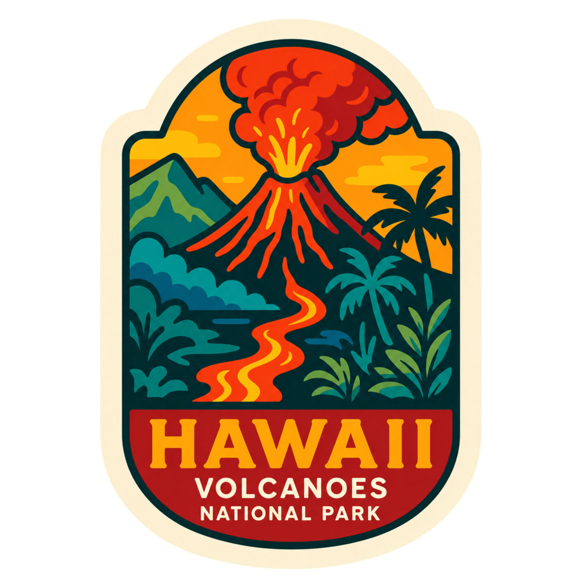 Hawaii Volcanoes National Park Sticker | Hawaii Travel Souvenir | Adventure Sticker | National Park Gift