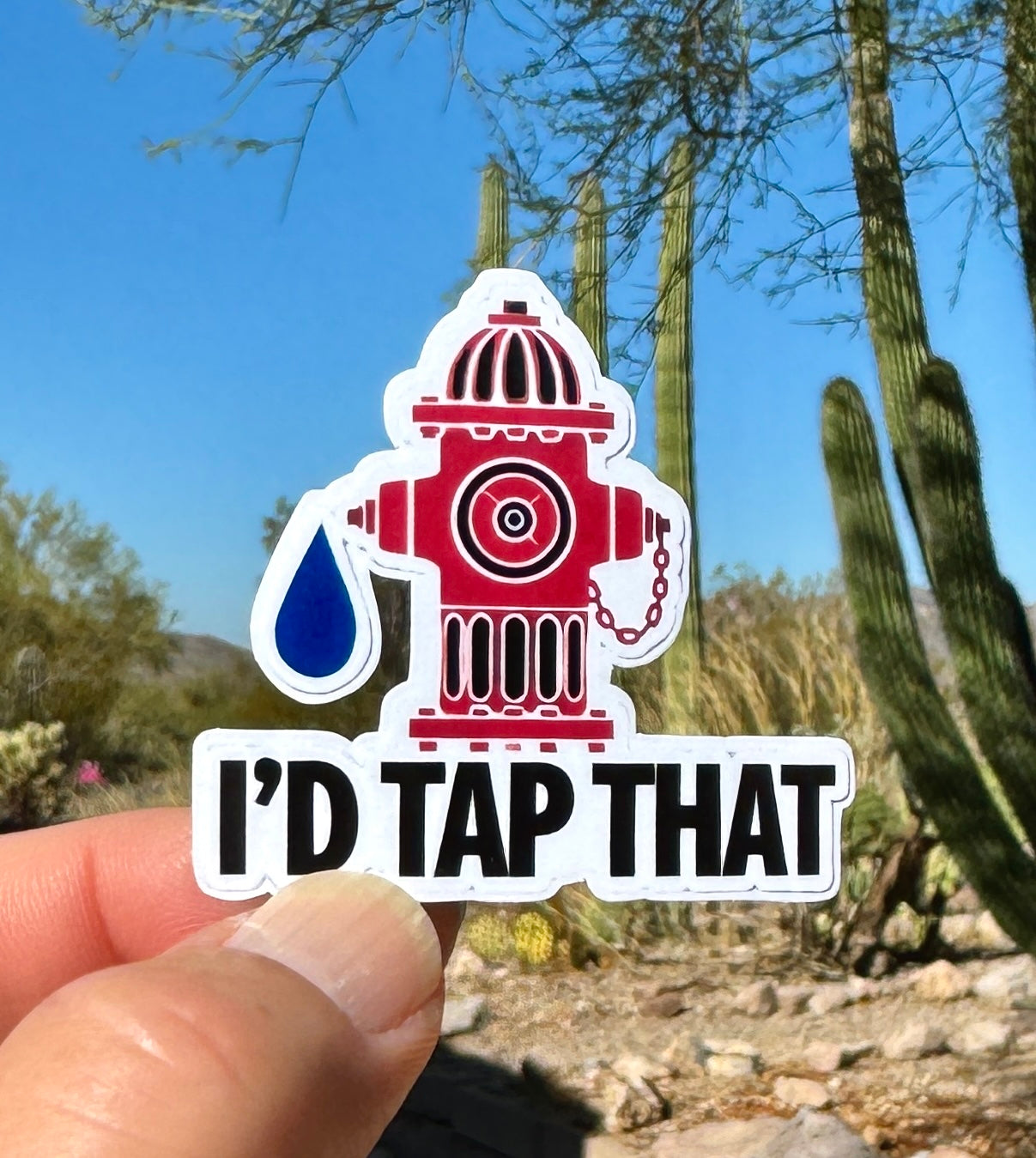 I'd Tap that fire hydrant firefighter Sticker, firefighter, fire hydrant, fireman, fire department, humor, sticker, firefighter gift, dad