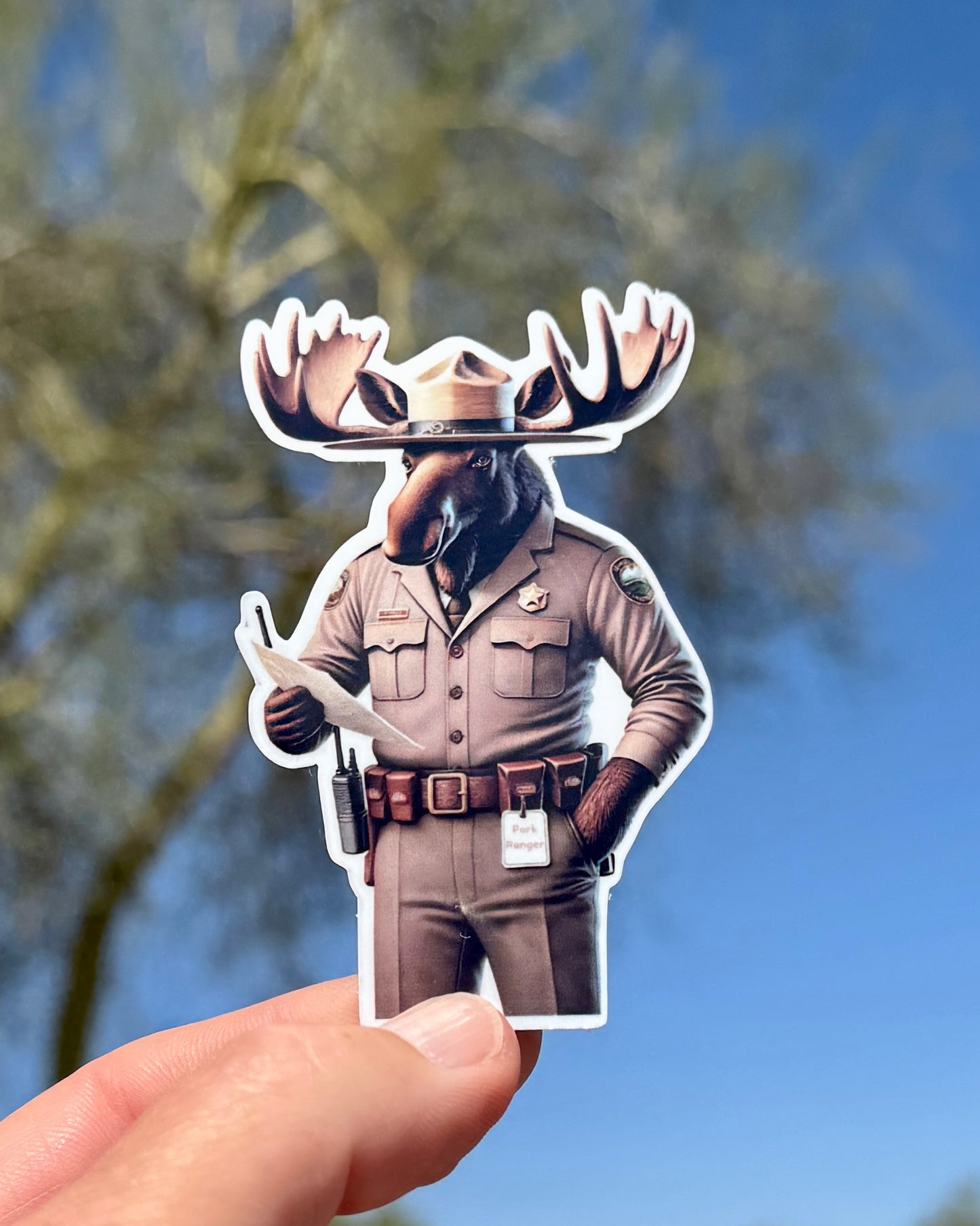 Bull Moose Park Ranger Sticker, park ranger, NPS, Glacier national park, parks service, sticker ,hike, protect our parks, bull moose, moose