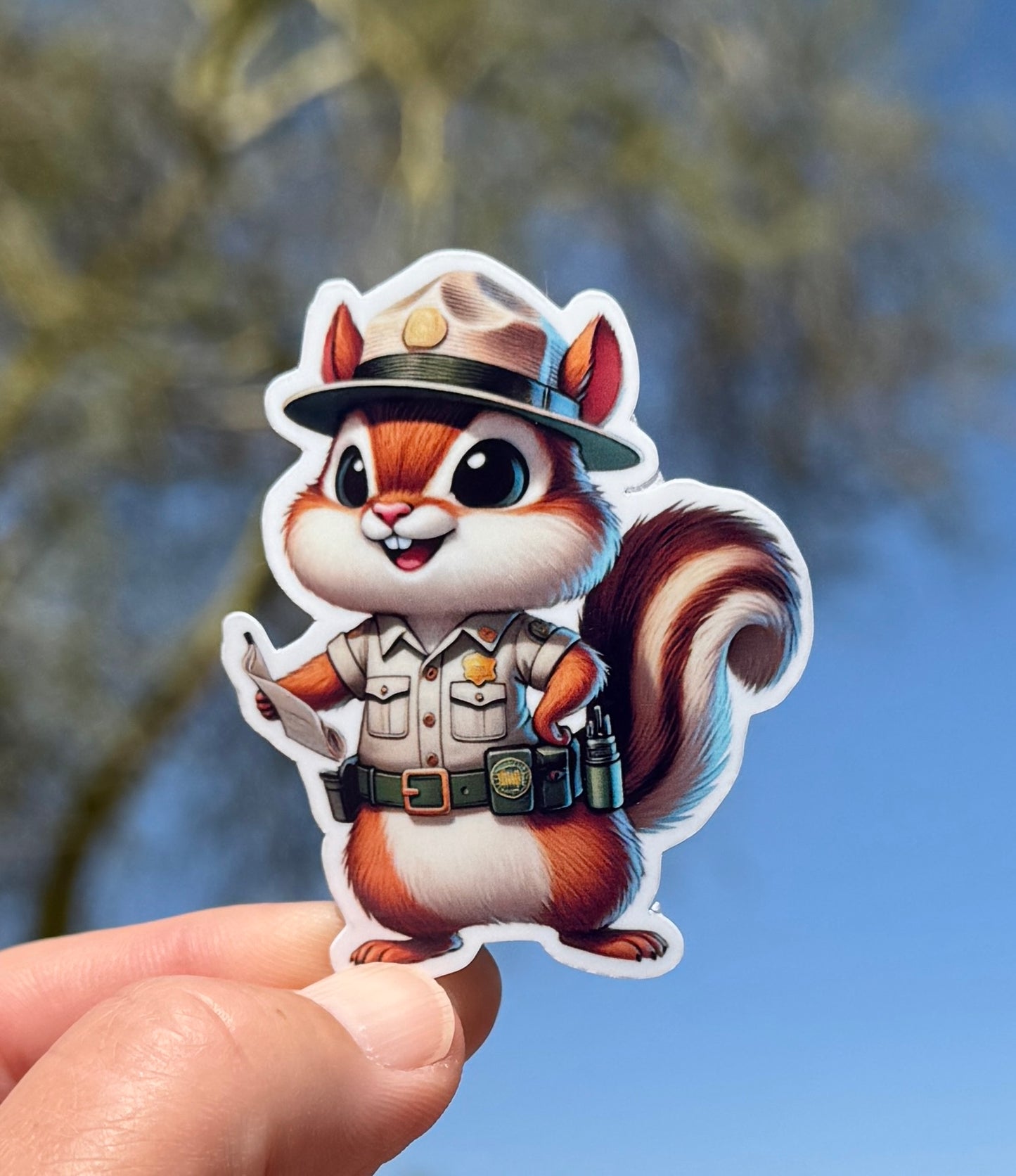 Chipmunk Park Ranger Sticker, park ranger, NPS, Glacier national park, parks service, sticker ,hike, protect our parks, Chipmunk