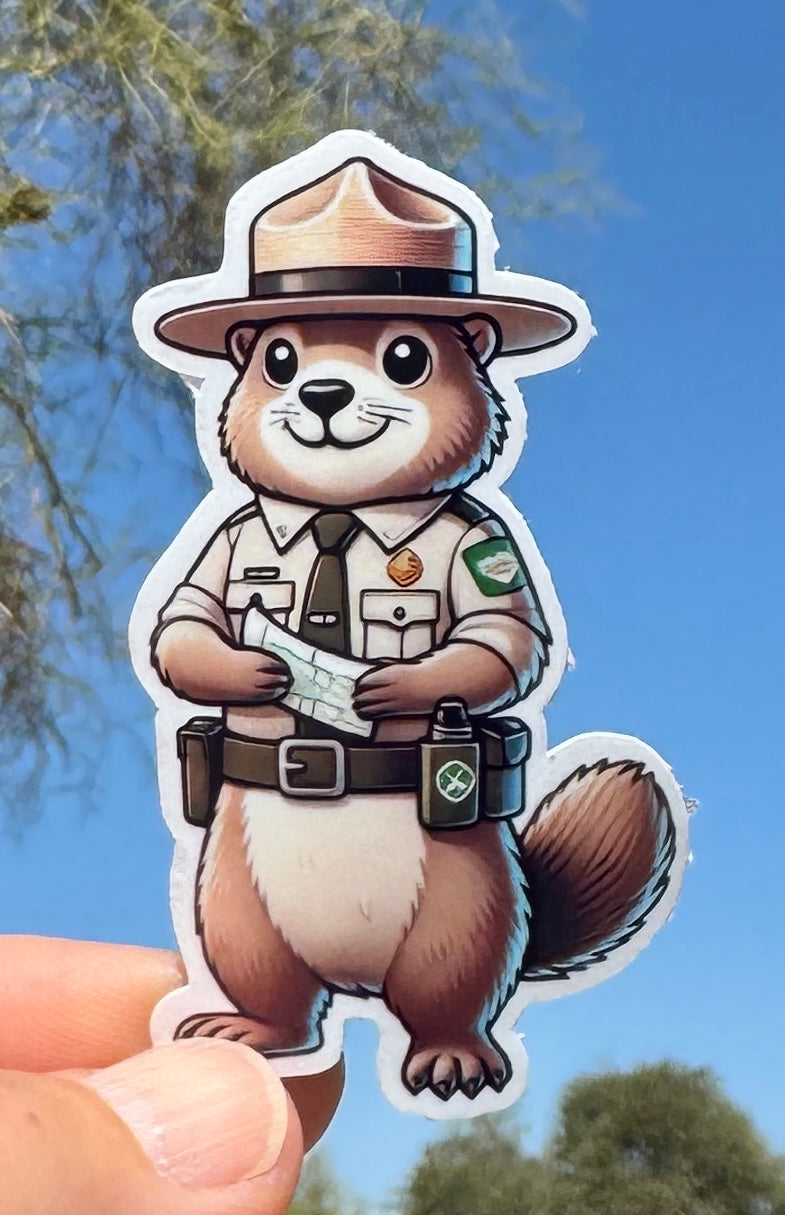 Marmot Park Ranger Sticker, park ranger, NPS, Glacier national park, parks service, sticker ,hike, protect our parks, Marmot