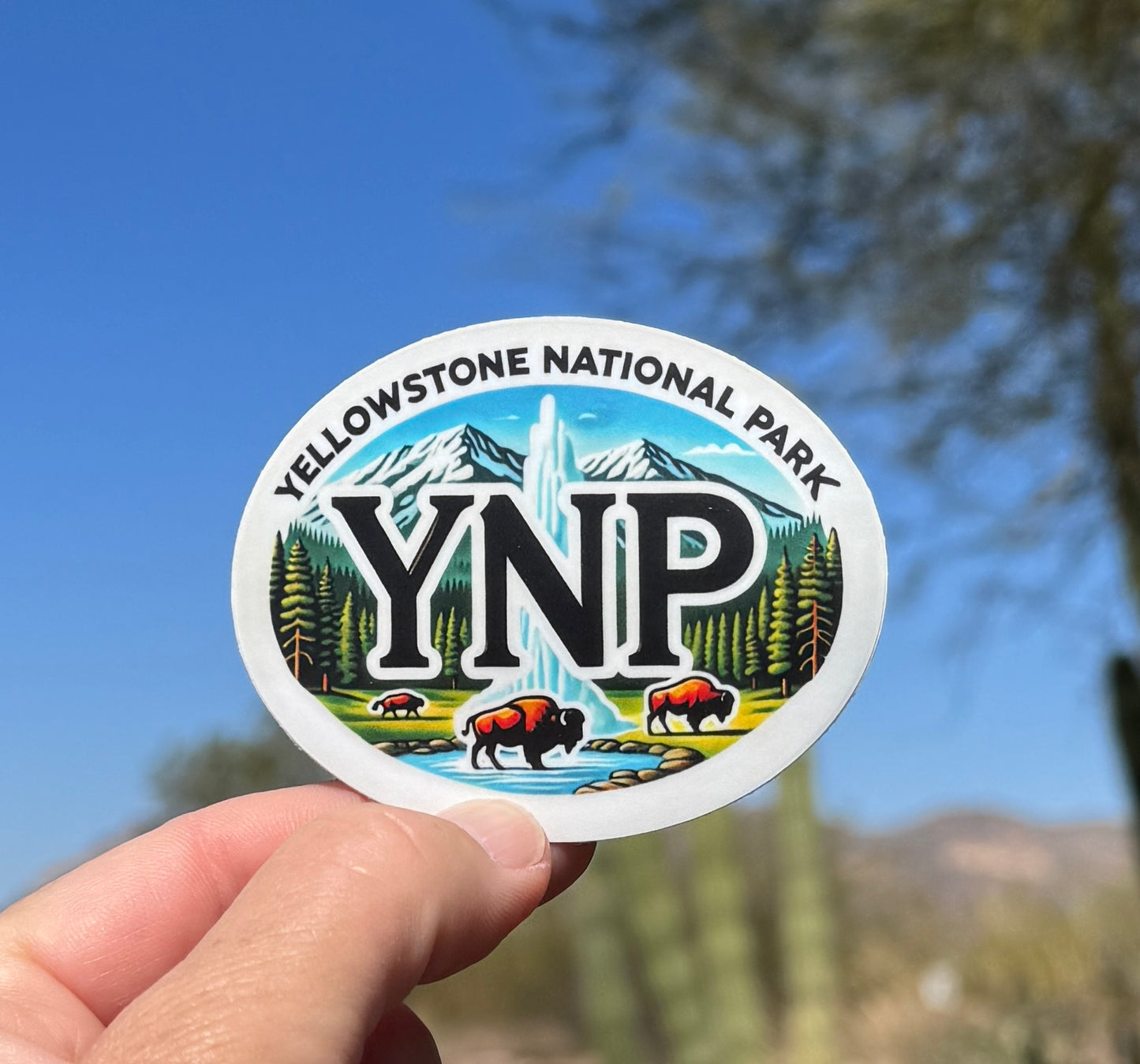 Bison in Yellowstone National Park Sticker, Bison, Travel, nature, Yellowstone, National Parks Sticker, Sticker, Decal, vacation, hiking, Yellowstone National Park