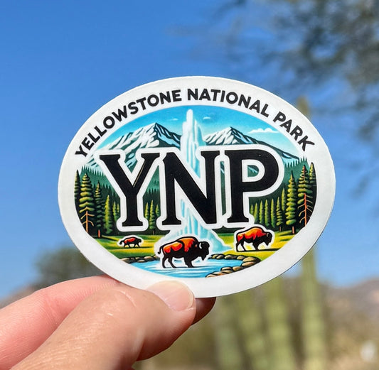 Bison in Yellowstone National Park Sticker, Bison, Travel, nature, Yellowstone, National Parks Sticker, Sticker, Decal, vacation, hiking, Yellowstone National Park