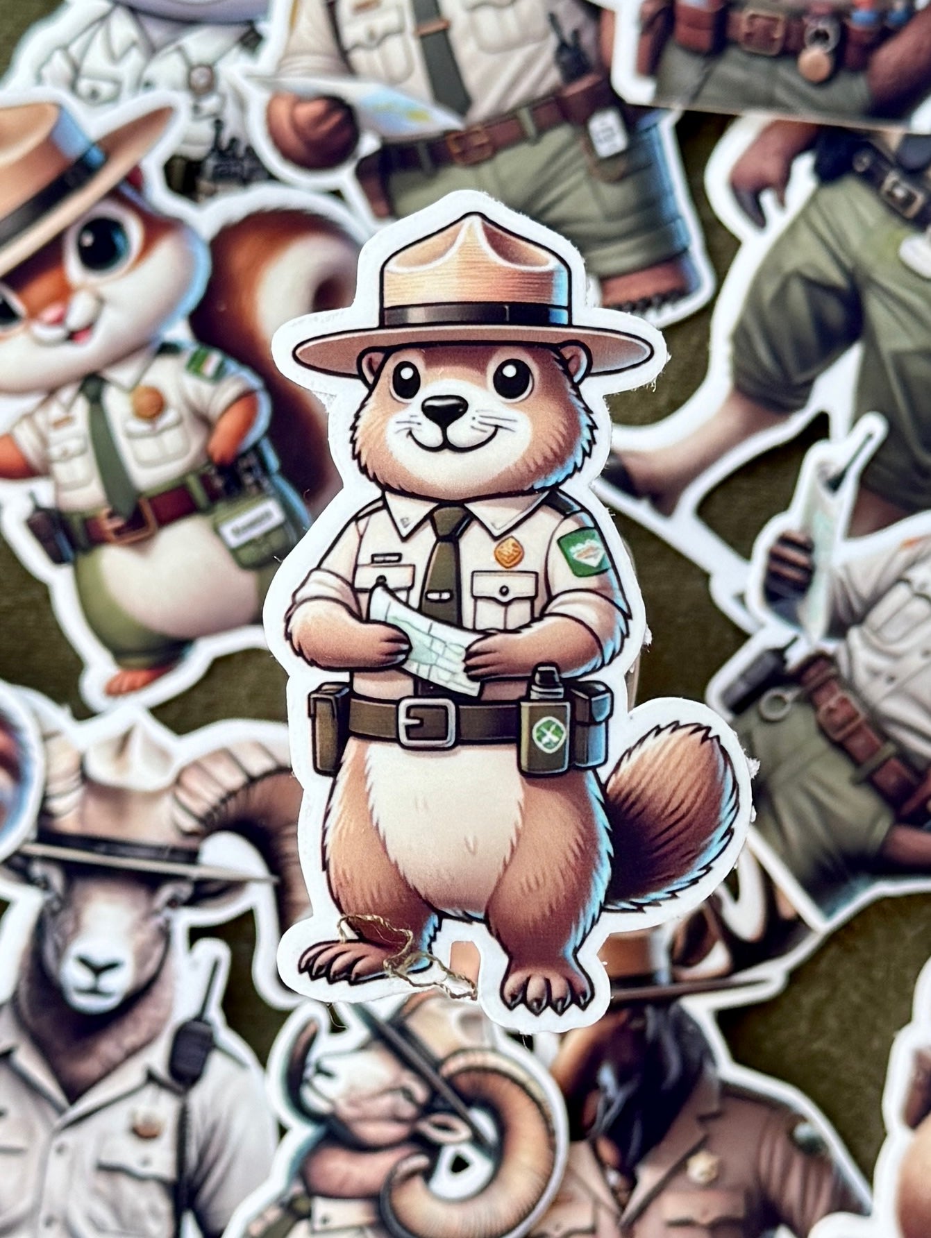 Marmot Park Ranger Sticker, park ranger, NPS, Glacier national park, parks service, sticker ,hike, protect our parks, Marmot