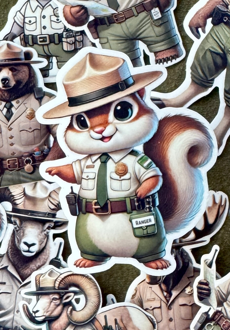 Chipmunk Park Ranger Sticker, park ranger, NPS, Glacier national park, parks service, sticker ,hike, protect our parks, Chipmunk