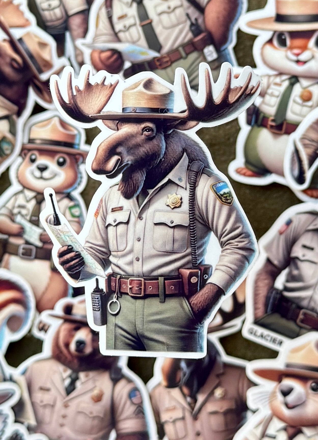 Bull Moose Park Ranger Sticker, park ranger, NPS, Glacier national park, parks service, sticker ,hike, protect our parks, bull moose, moose