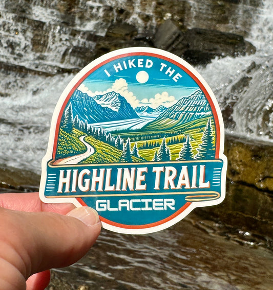 I hiked The Highline Trail, Glacier Sticker, Highline trail, Travel, Montana, Glacier National Park, Glacier, Sticker, vacation, hike,hiking