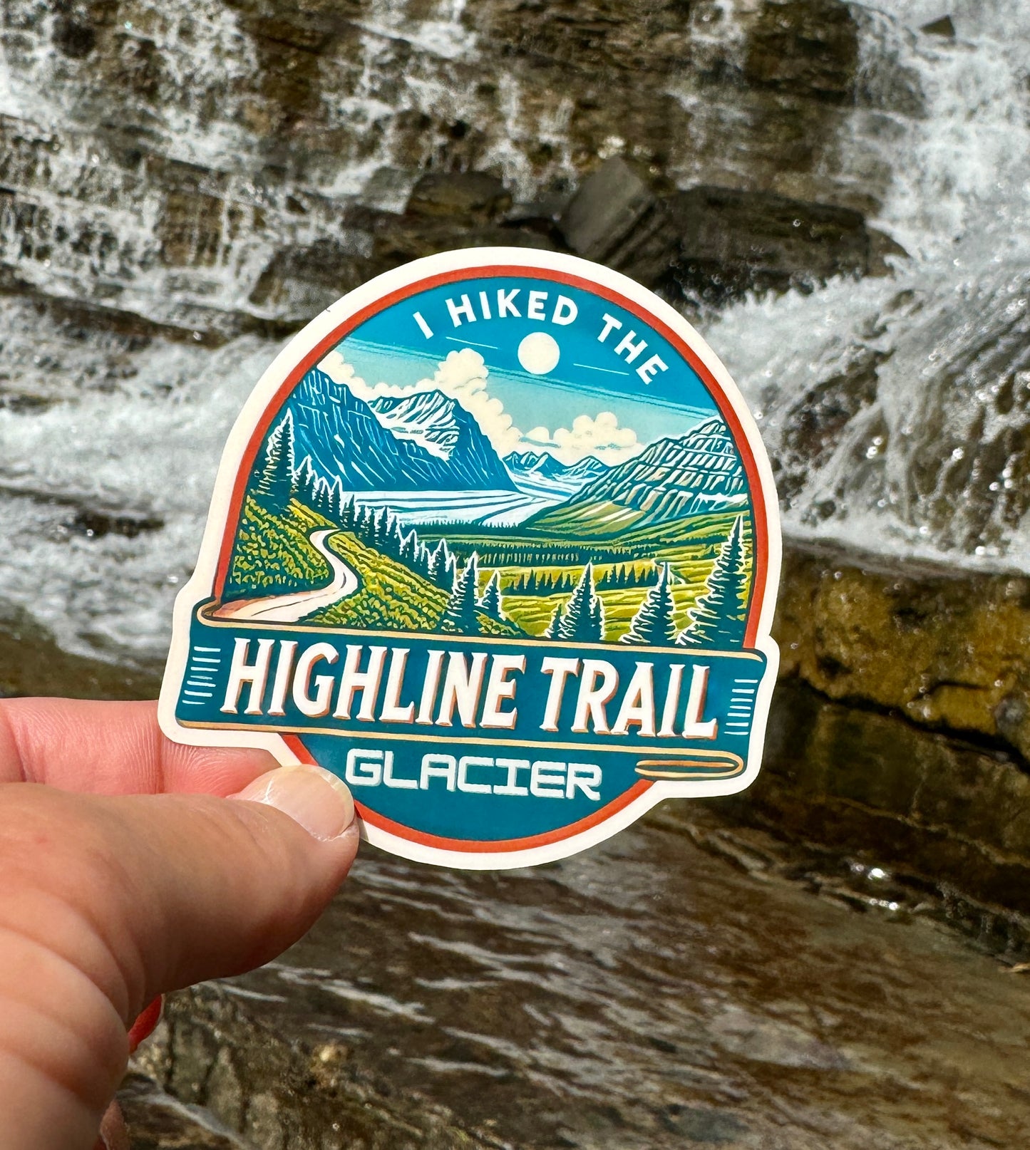 I hiked The Highline Trail, Glacier Sticker, Highline trail, Travel, Montana, Glacier National Park, Glacier, Sticker, vacation, hike,hiking