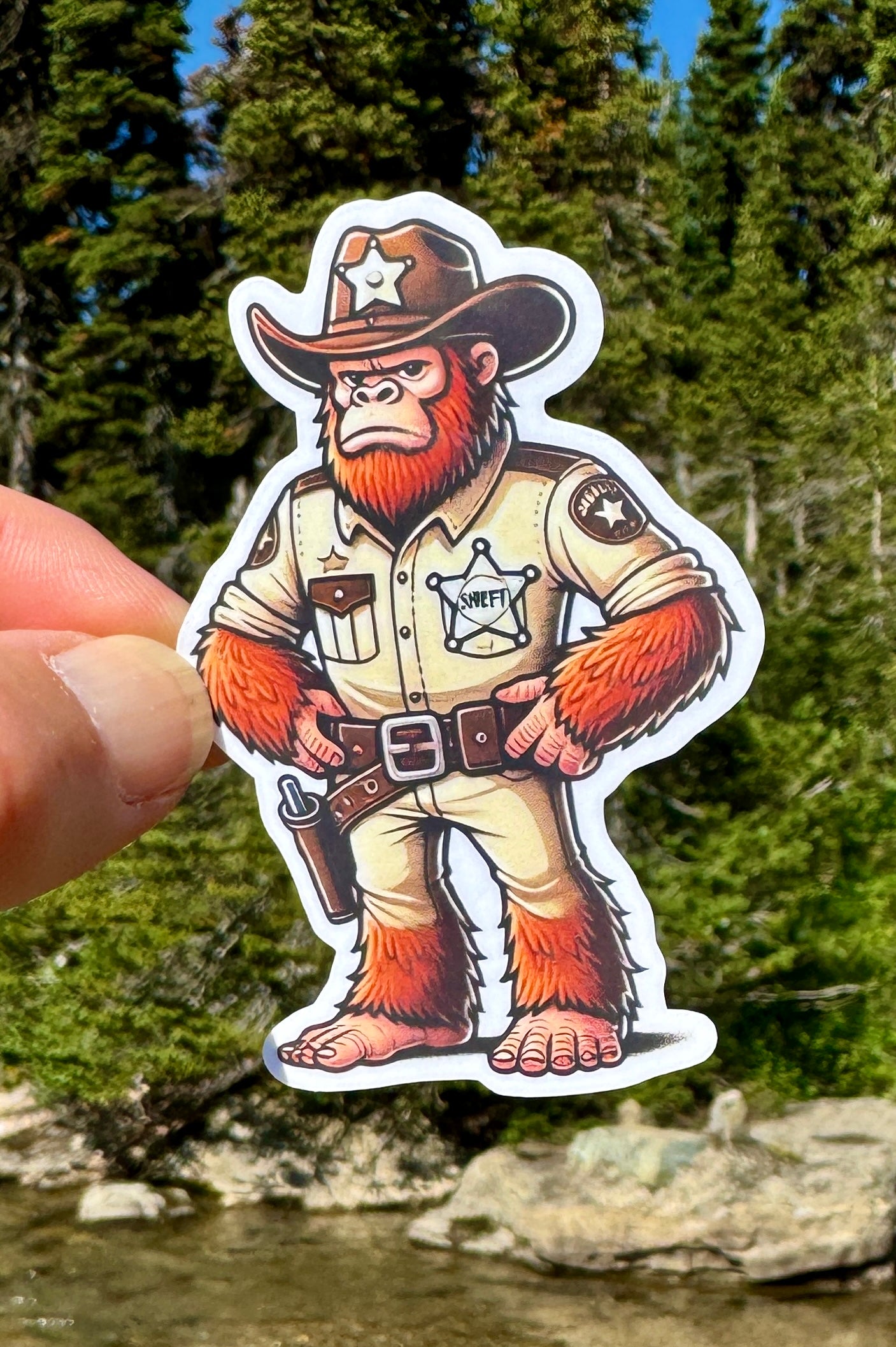 Bigfoot Sheriff Deputy Sticker, police, police officer, Cop, first responder,Sheriff, Deputy, Bigfoot Police, sticker, Law Enforcement,LEO