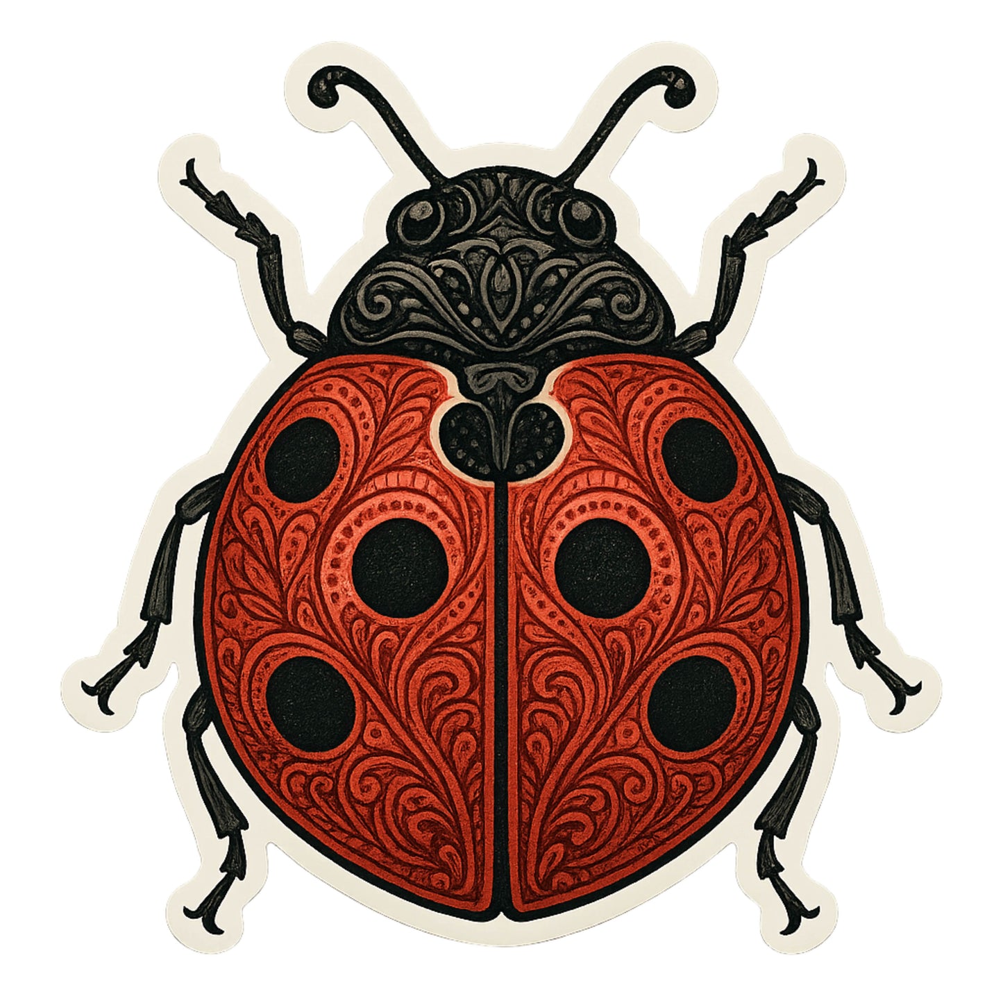 Ladybug Sticker,  Pop-Art sticker, Nature-Inspired Vinyl Decal, sticker, insect sticker, bugs, bug lover, lucky, colorful, good luck,insects