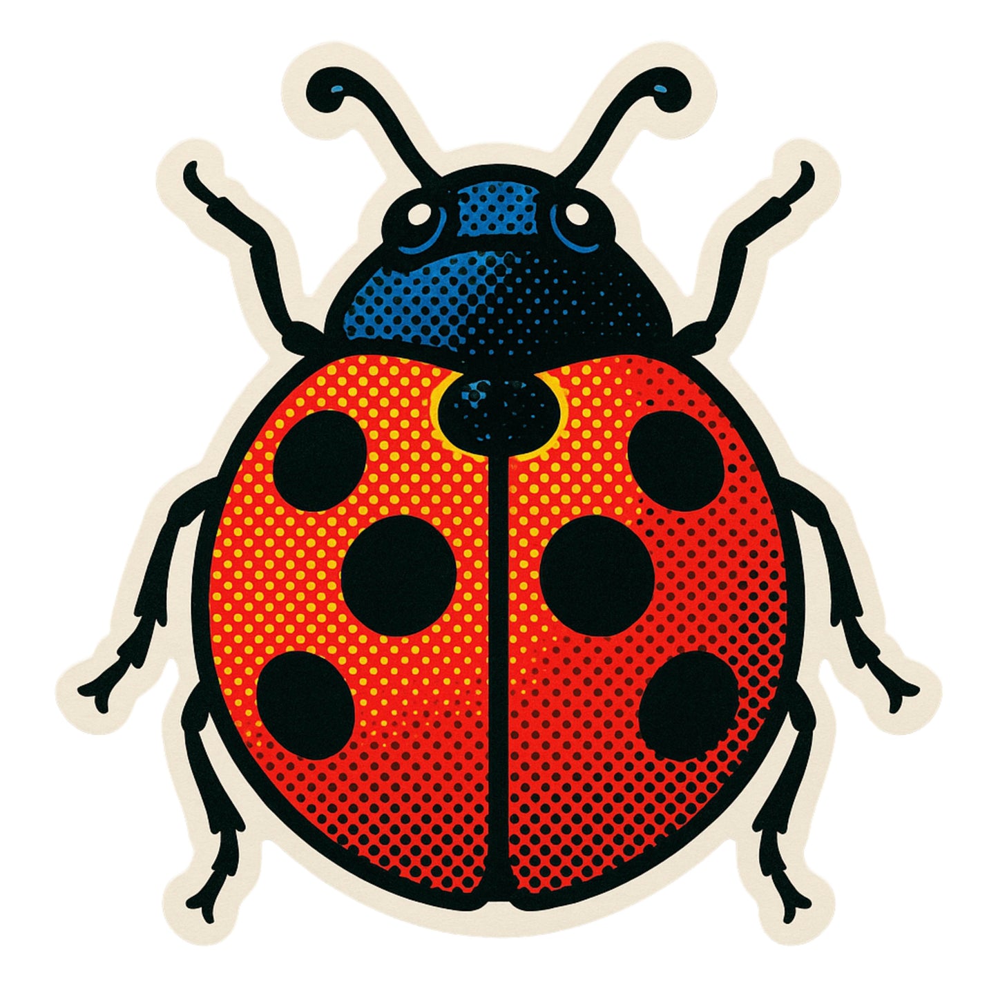 Ladybug Sticker,  Pop-Art sticker, Nature-Inspired Vinyl Decal, sticker, insect sticker, bugs, bug lover, lucky, colorful, good luck,insects