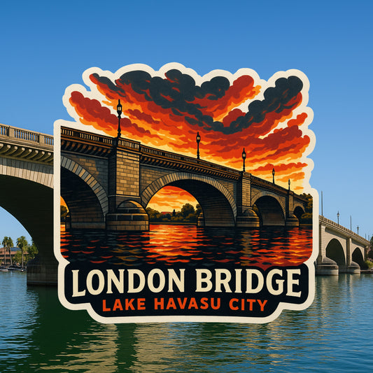 London Bridge Lake Havasu City Arizona Sticker, Arizona, Landscape, Hiking, travel, Havasu, southwest, sticker, desert sticker, sunset