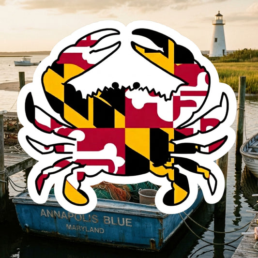 Maryland Crab Sticker Bulk order, Maryland, crab, Maryland State Flag, sticker