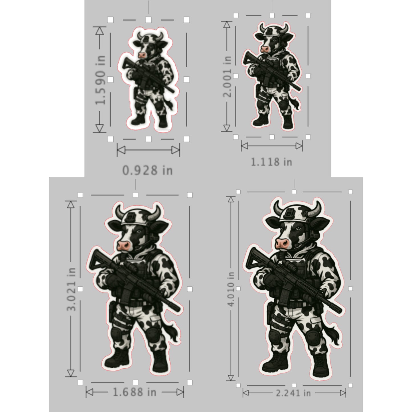 Tactical Cow Sticker, Tactical Cow, tactical, Cattle, operator, Tactical gear, sticker, rifle, military, police, gear, shooter, bessie, farm