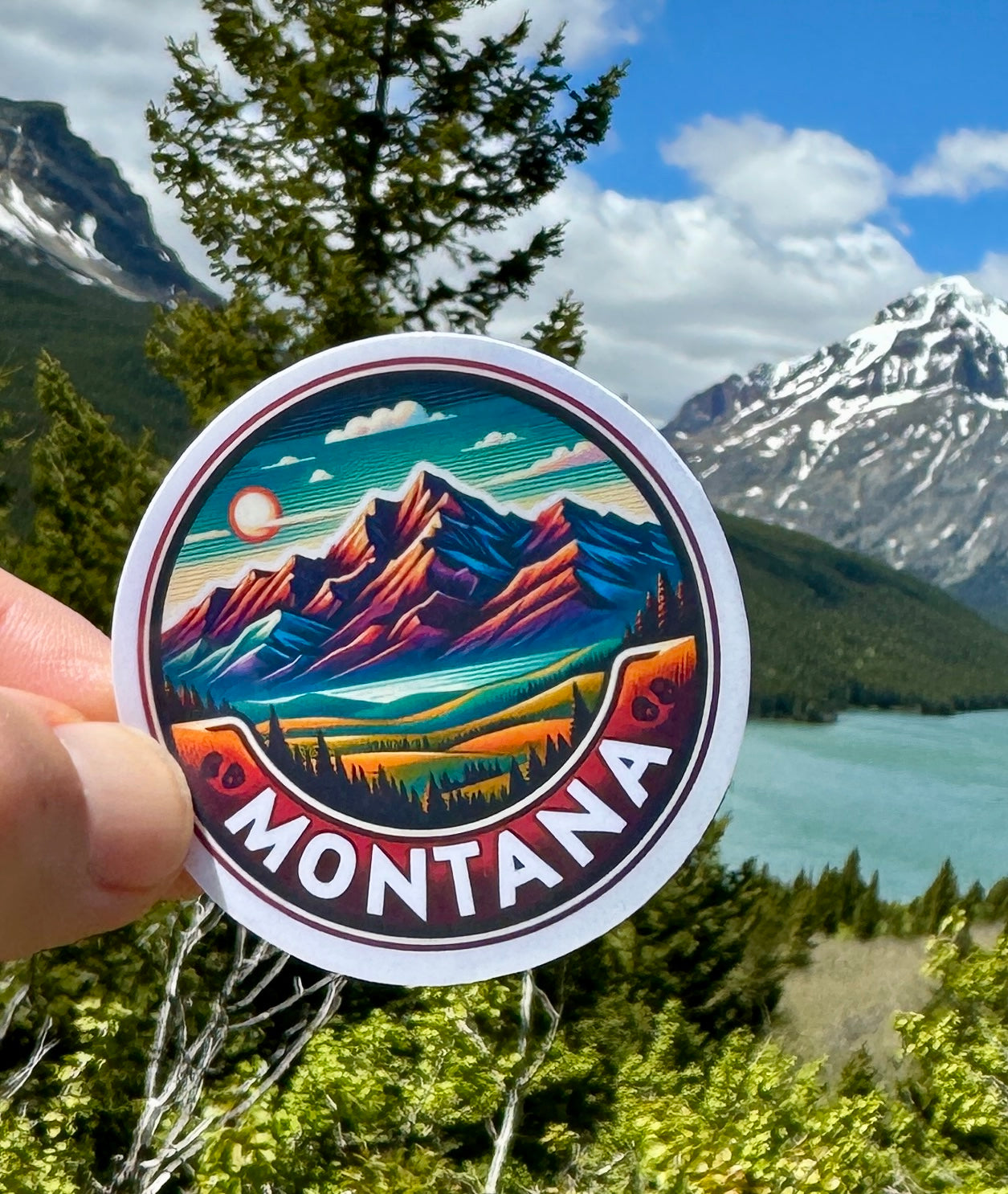 Montana Mountain Sticker, Montana, Welcome to Montana, Mountains, hiking, sticker, Hiking Adventure, Travel, Rocky Mountains, Landscape, fun