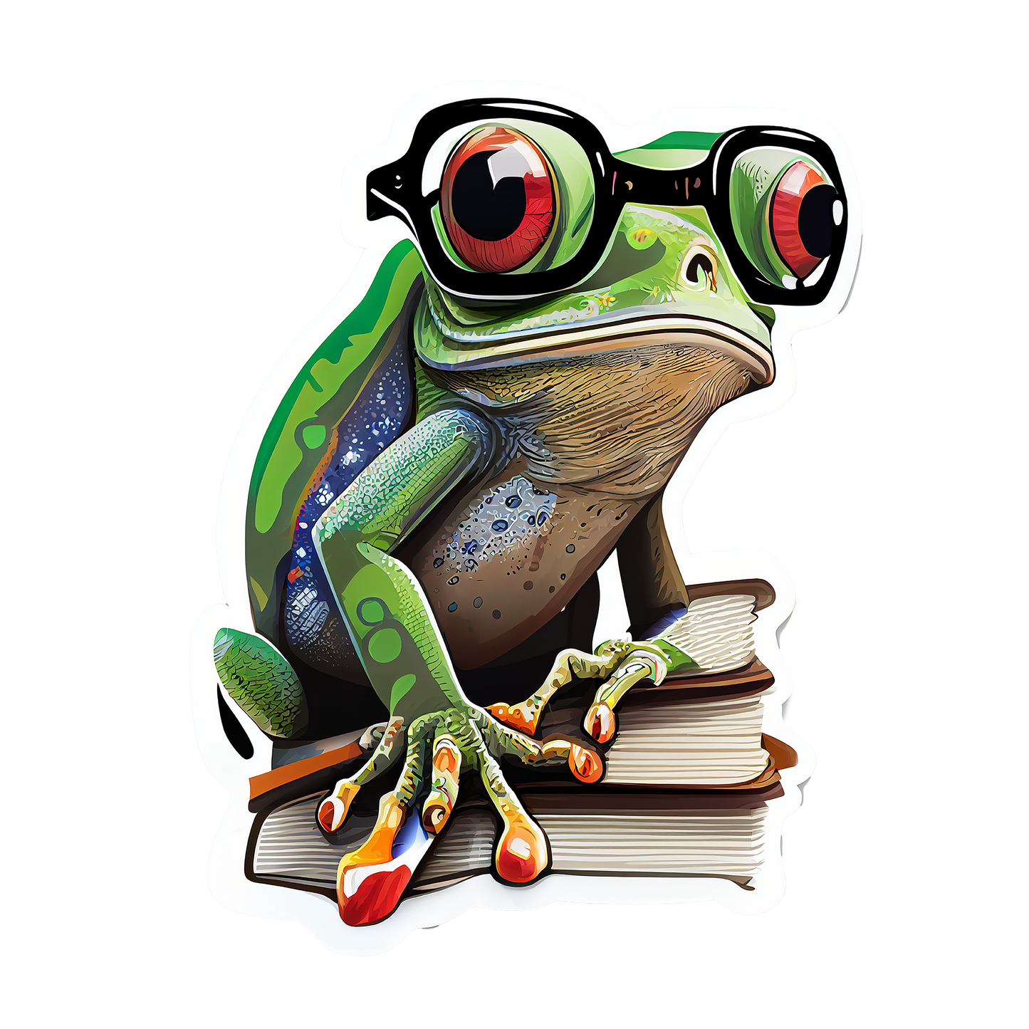 New School Frog Sticker, Frog Lover, Frog Sticker, Frog Fan, New School Style, Green Frog, Sticker, Decal, AI generated Frog, Amphibians