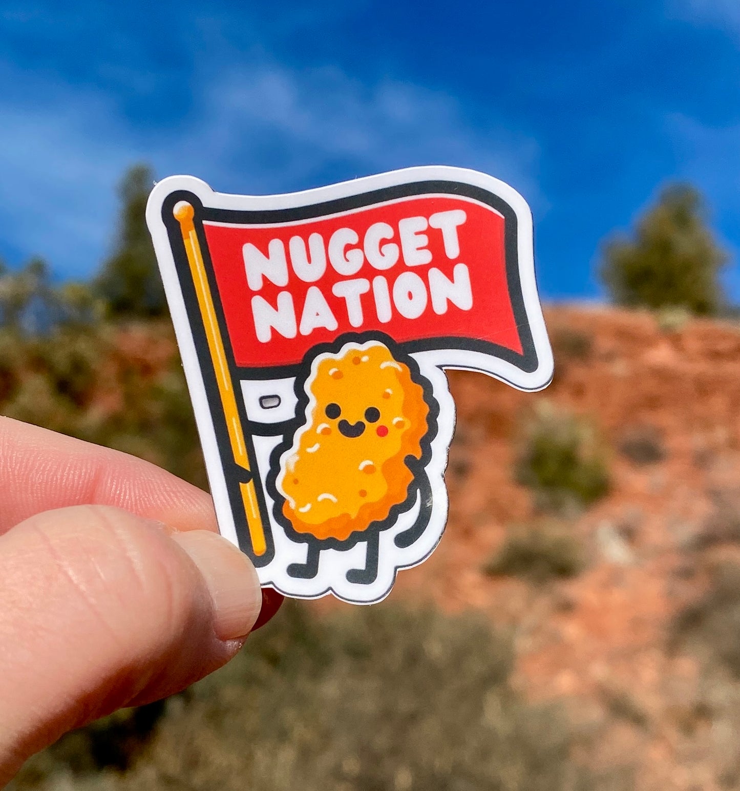 Nugget Nation Sticker, Chicken nuggets, nuggies, nuggets, Chicken, Sticker, Decal, Food Humor, Chicken Nugget Fan, Nugget Nation, Foodie