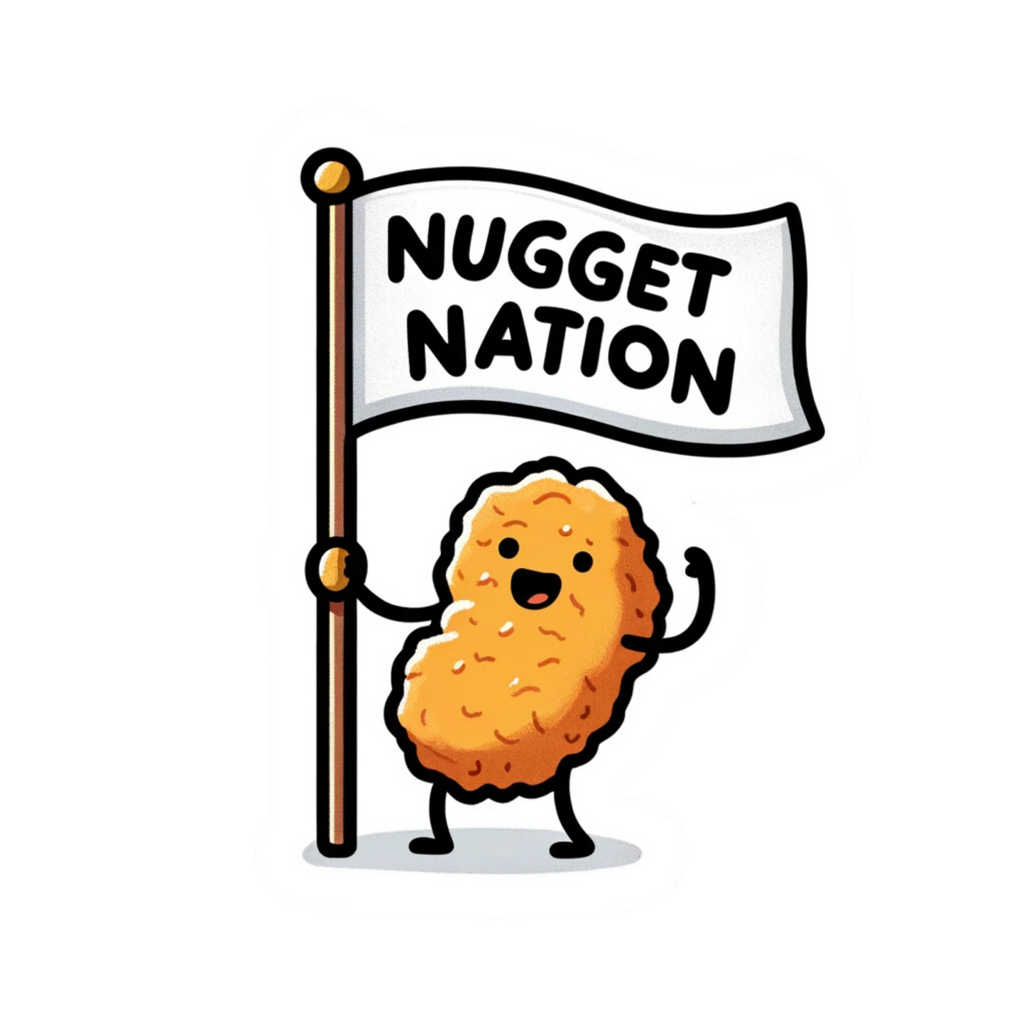 Nugget Nation Sticker, Chicken nuggets, nuggies, nuggets, Chicken, Sticker, Decal, Food Humor, Chicken Nugget Fan, Nugget Nation, Foodie