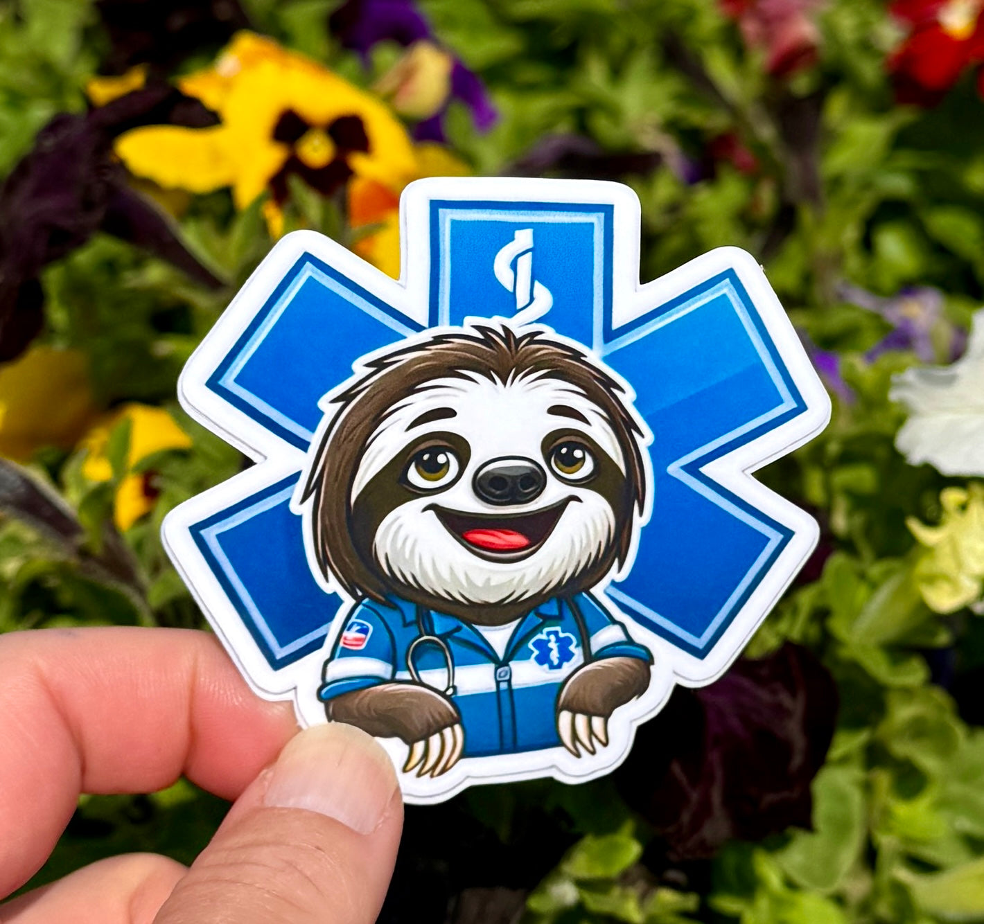 Sloth Paramedic Sticker, paramedic, star of life, first responder, EMT, EMS, Sloth, healthcare worker,sticker, Ambulance,sloth lover,medical