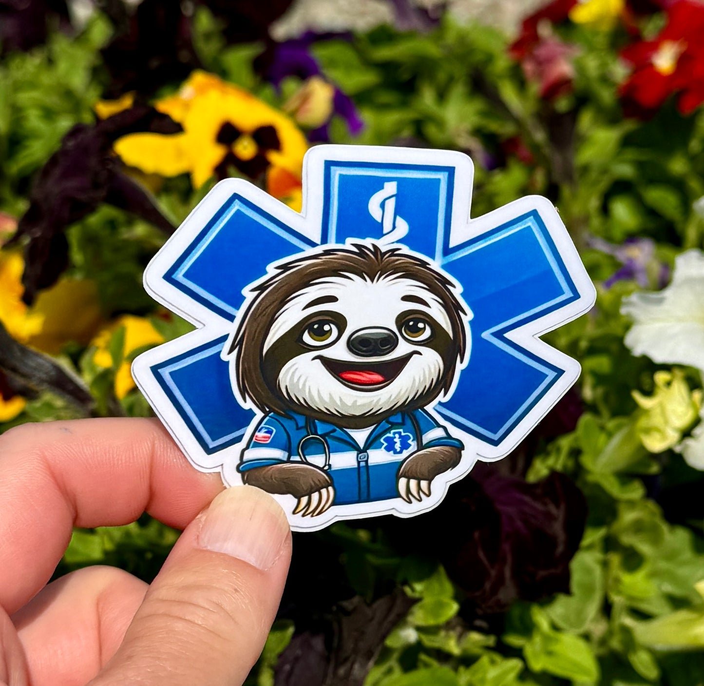 Sloth Paramedic Sticker, paramedic, star of life, first responder, EMT, EMS, Sloth, healthcare worker,sticker, Ambulance,sloth lover,medical