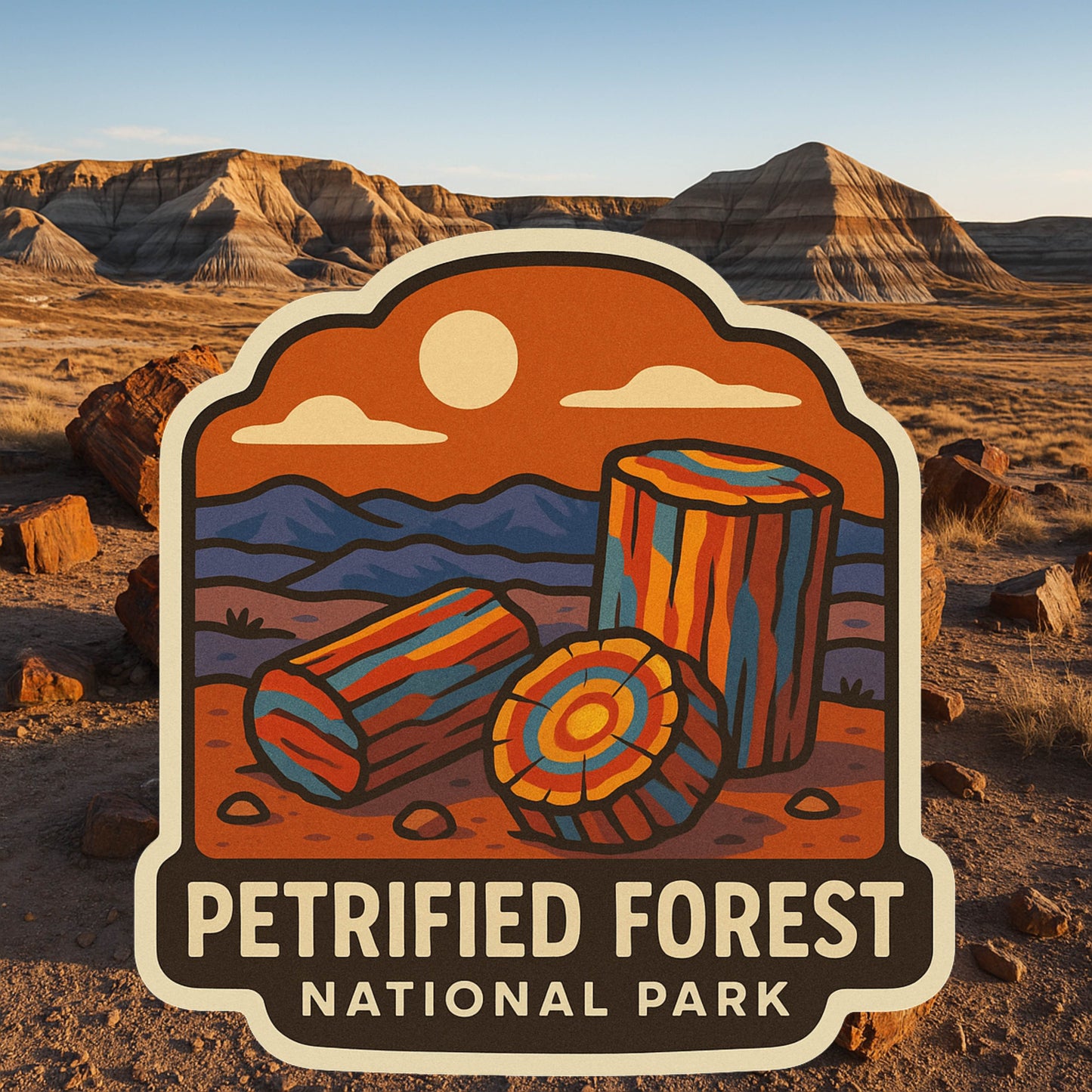 Petrified Forest National Park Sticker, Petrified Forest, Travel, Arizona, geology, adventure, Sticker, vacation,rocks,National Park sticker