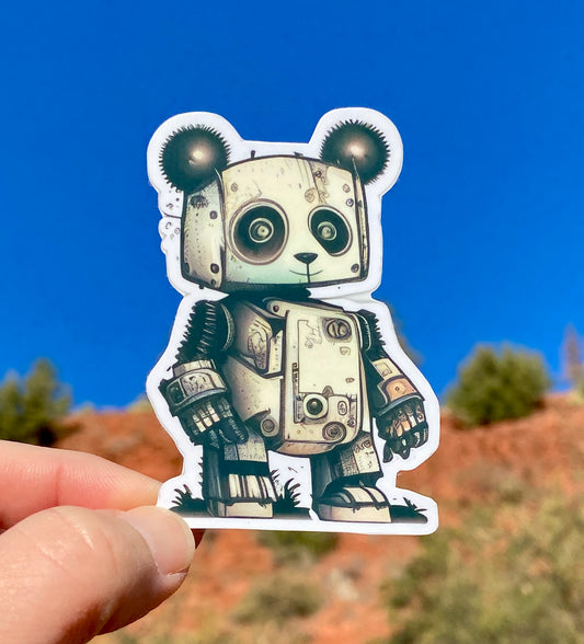 Futuristic Robot Panda Bear Sticker, Panda Bear, Robot bear, Futuristic, Panda lover, Animal Stickers, Robots, Gifts for teachers, Robot fan