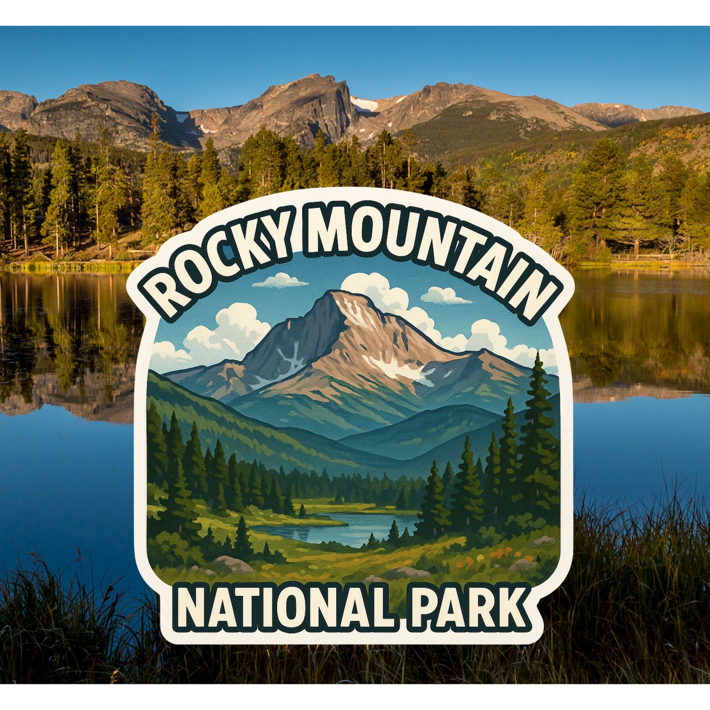 Rocky Mountain National Park Sticker, Colorado, 14er, Landscape, National Park Vinyl Decal | Hiking, Camping, Nature Sticker, sticker, travel